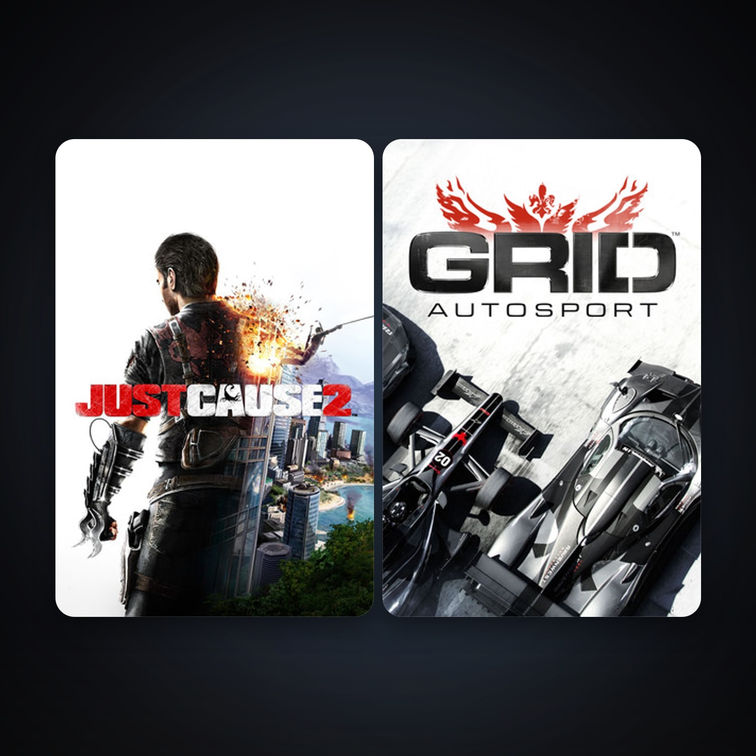 Just Cause 2 + GRID Autosport, 3 games, clean — HabibiAccounts
