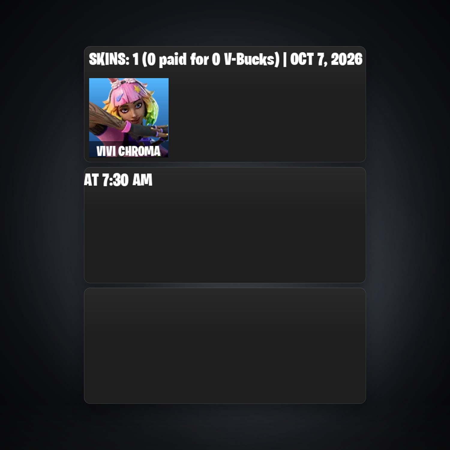 Fortnite account with Vivi Chroma — 1 skin — 200 V-Bucks — lvl 66 — HabibiAccounts