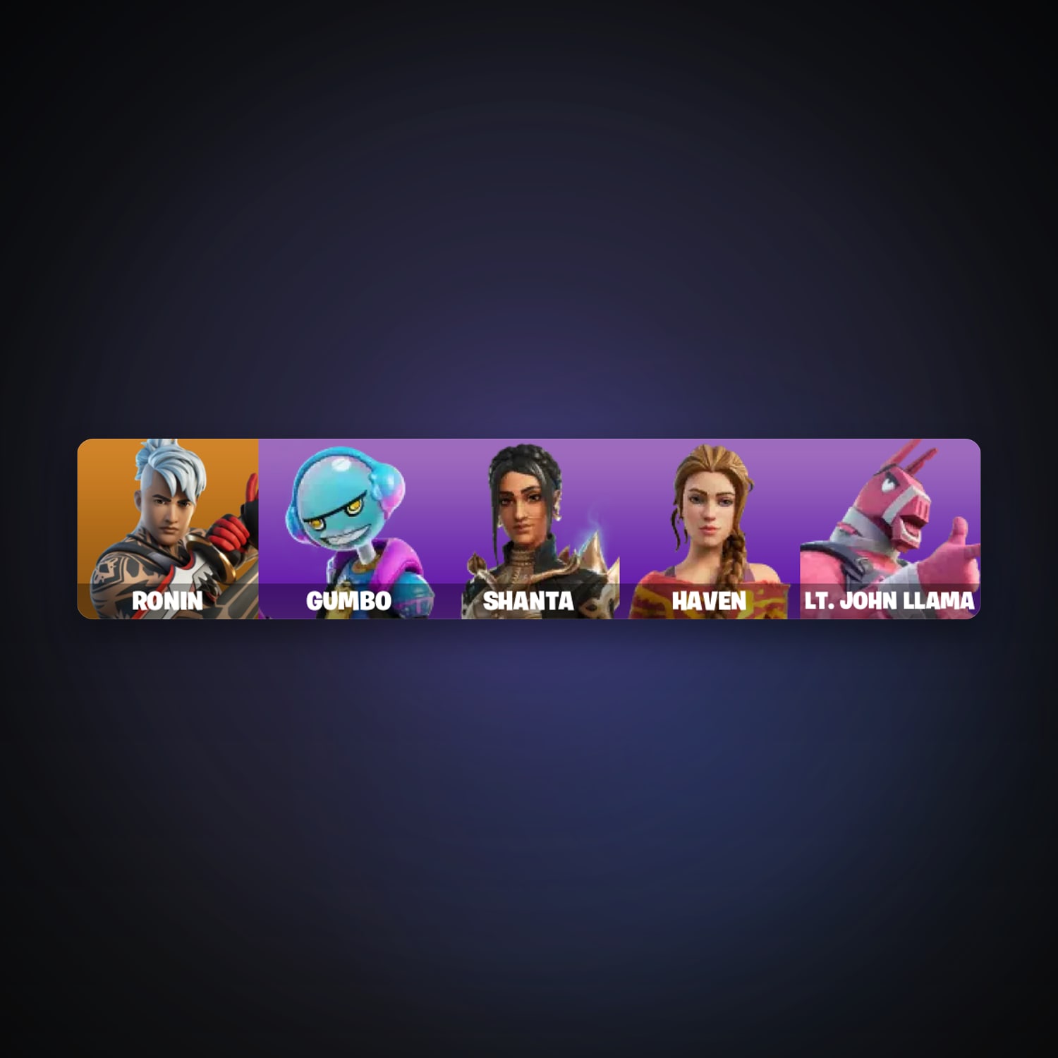 Fortnite account with Ronin & Gumbo — 5 skins — 950 V-Bucks — lvl 531 — HabibiAccounts