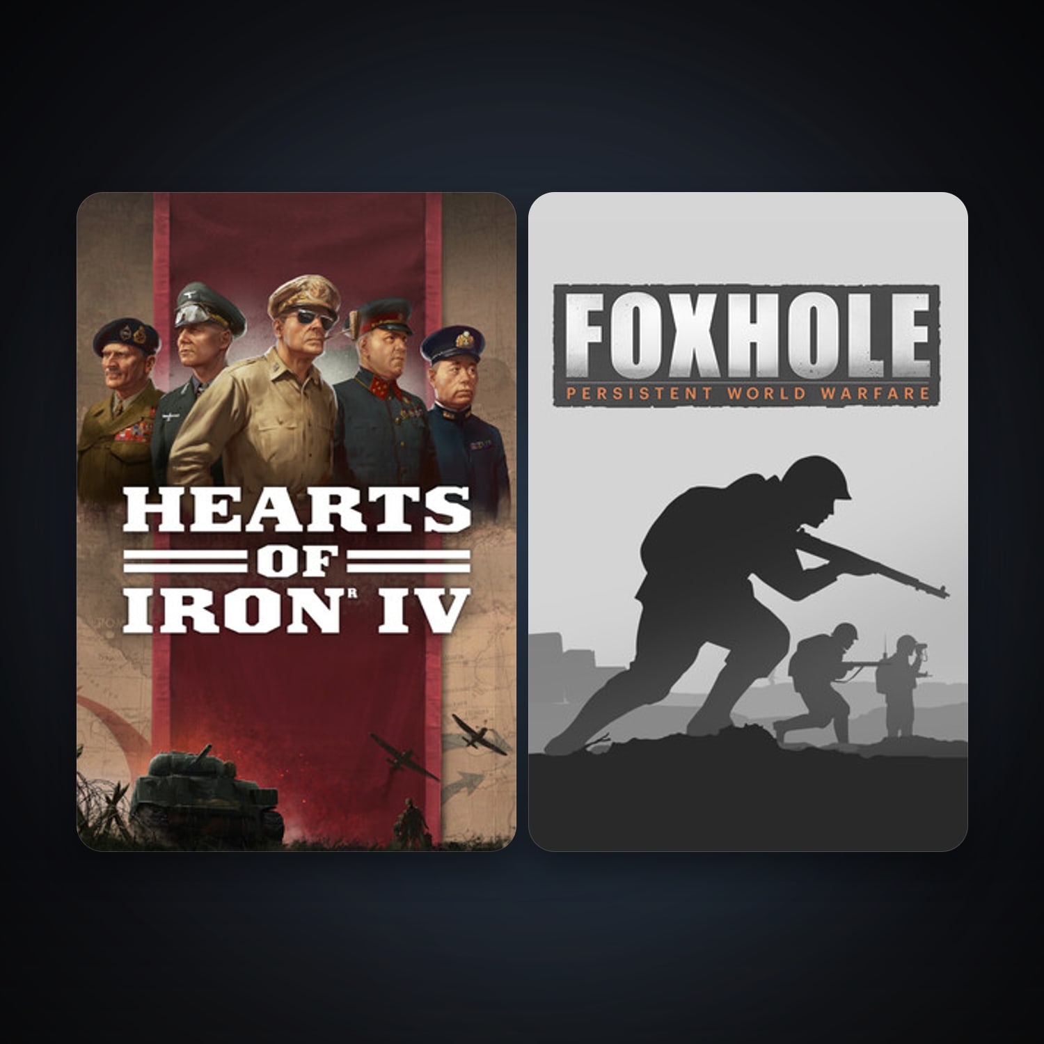 Hearts of Iron IV + Foxhole, 3 games, clean — HabibiAccounts