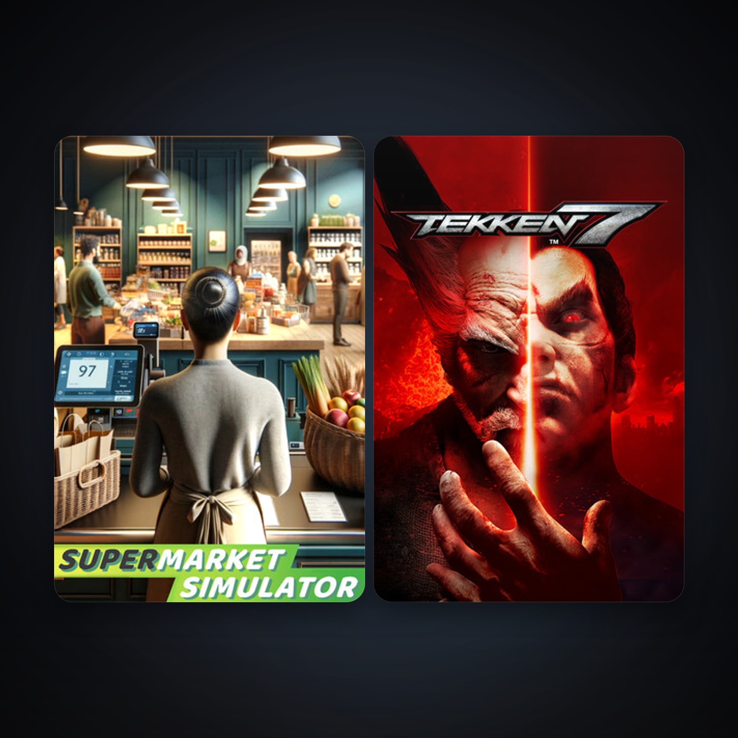 Steam account: TEKKEN 7 + Supermarket Simulator, 4 games, clean — HabibiAccounts