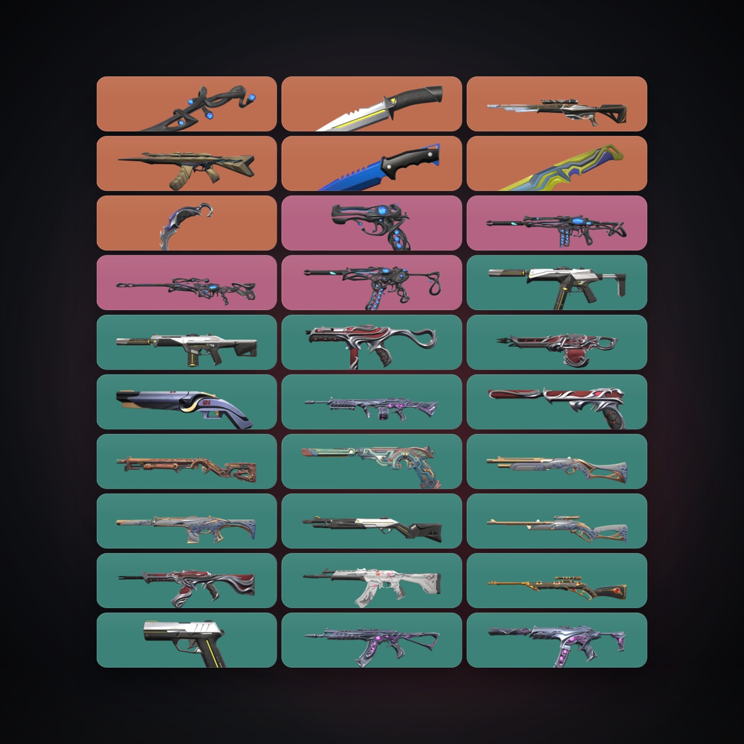 Valorant account: EU Gold 1 locker — 5 knives, 63 skins, lvl 126 — 13 LoL skins — HabibiAccounts