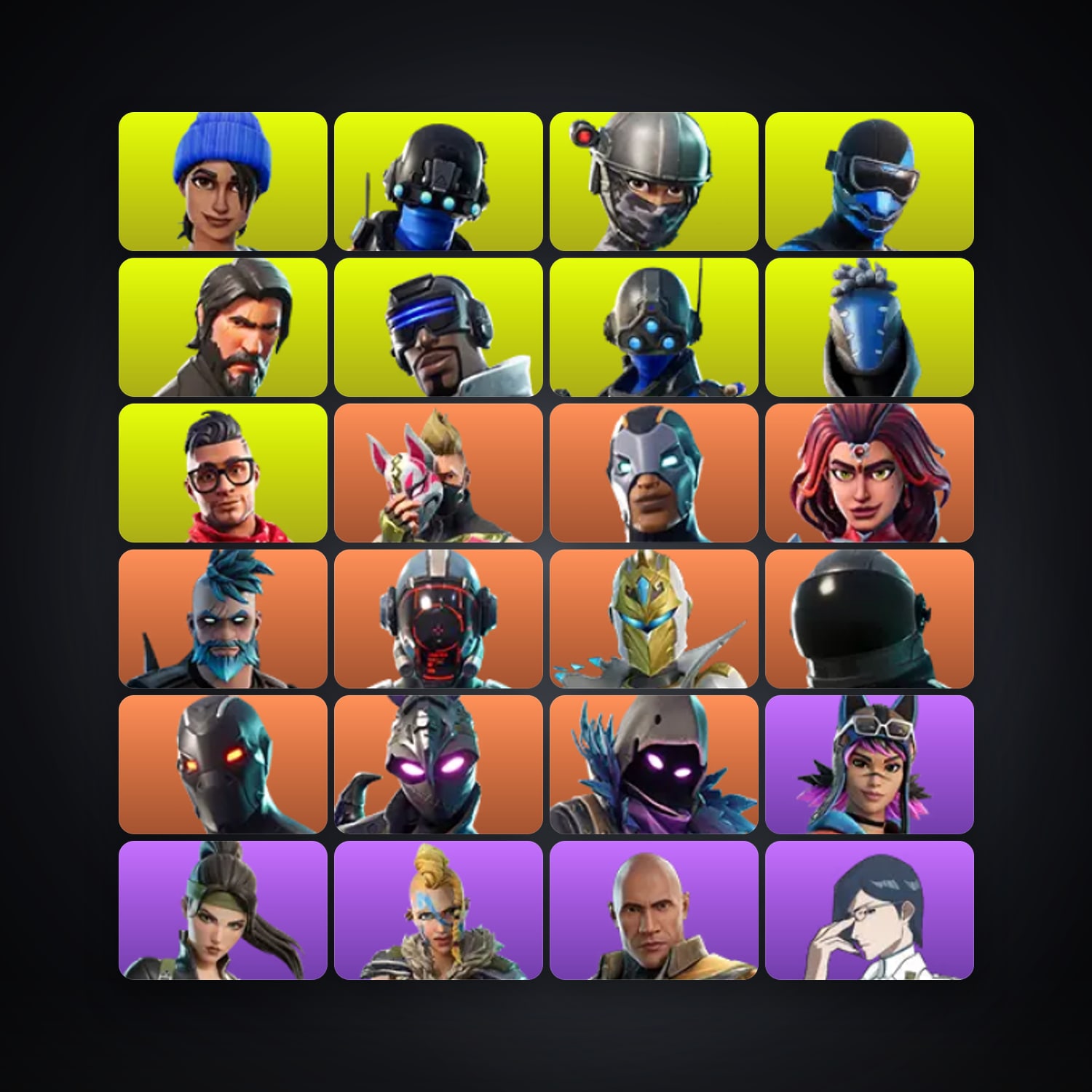 Fortnite account with Elite Agent & The Reaper — 72 skins — 1.6K V-Bucks — lvl 710 — HabibiAccounts
