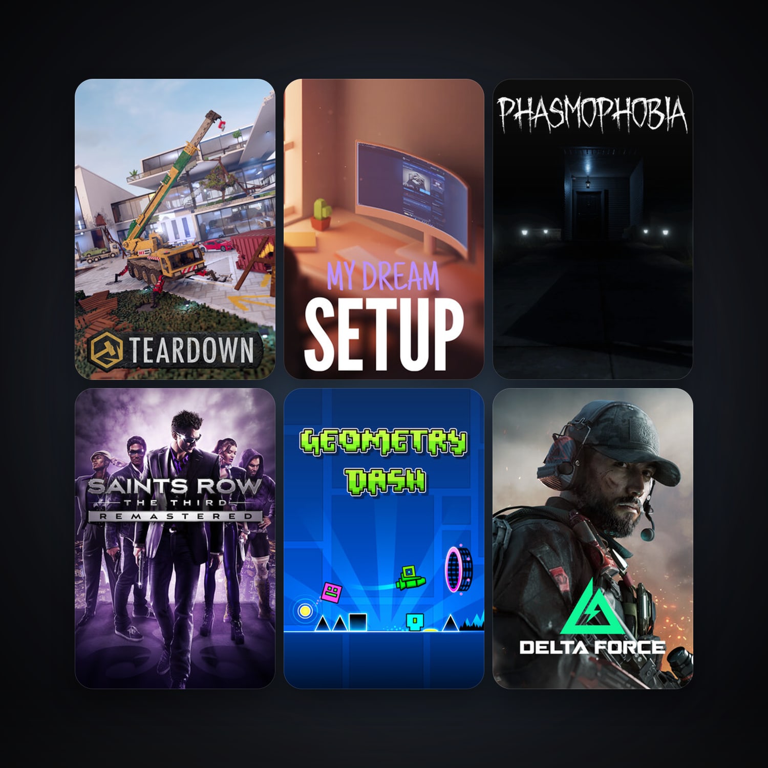 Geometry Dash + Phasmophobia, 23 games, clean — HabibiAccounts