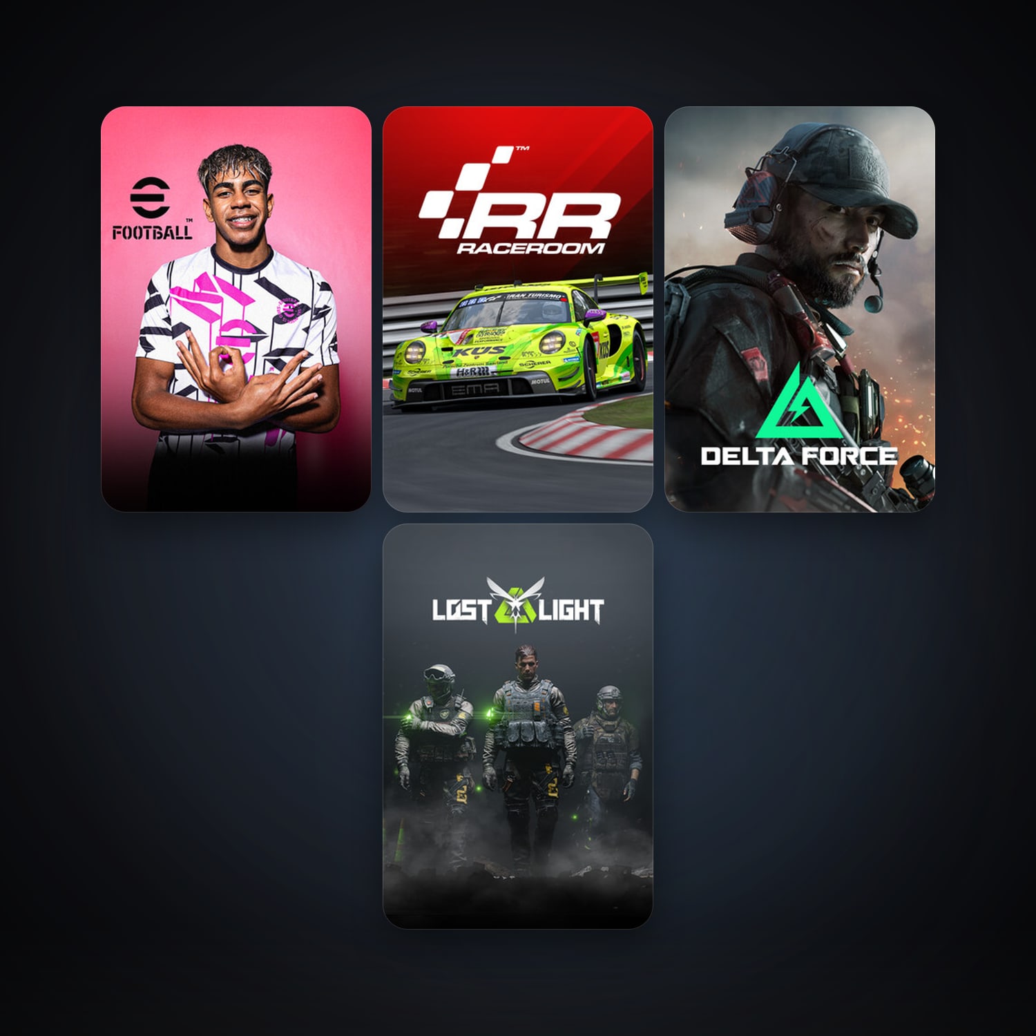 RaceRoom Racing Experience + eFootball 2024, 4 games, clean — HabibiAccounts