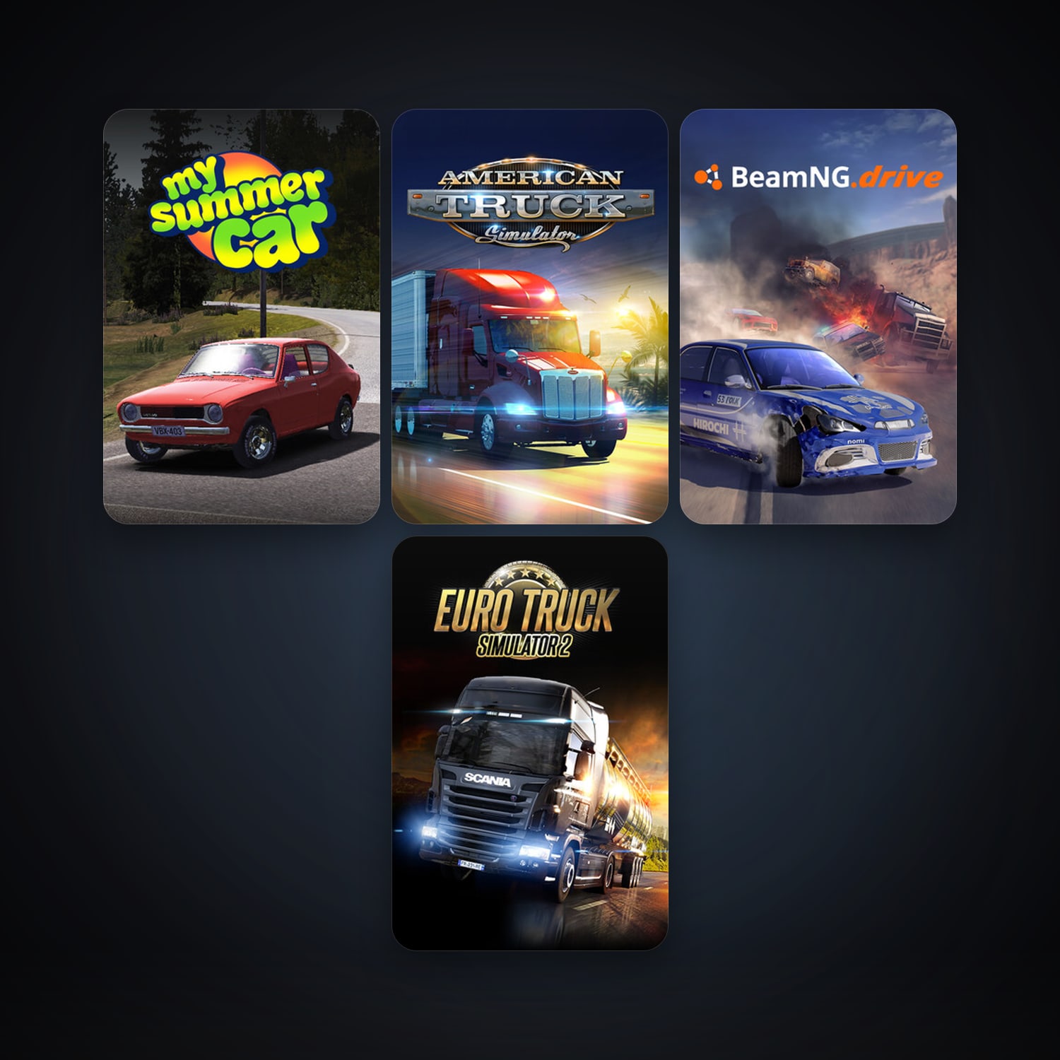 Euro Truck Simulator 2 + American Truck Simulator, 7 games, clean — HabibiAccounts