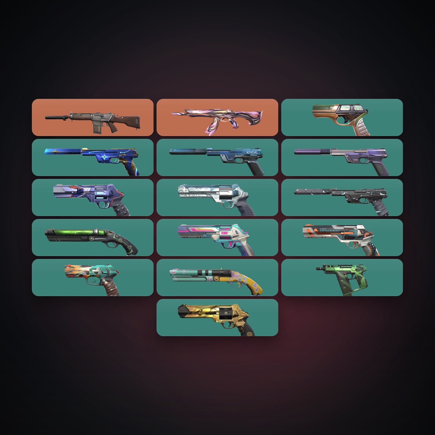 LA Plat 1 locker — 17 skins, lvl 211 — HabibiAccounts