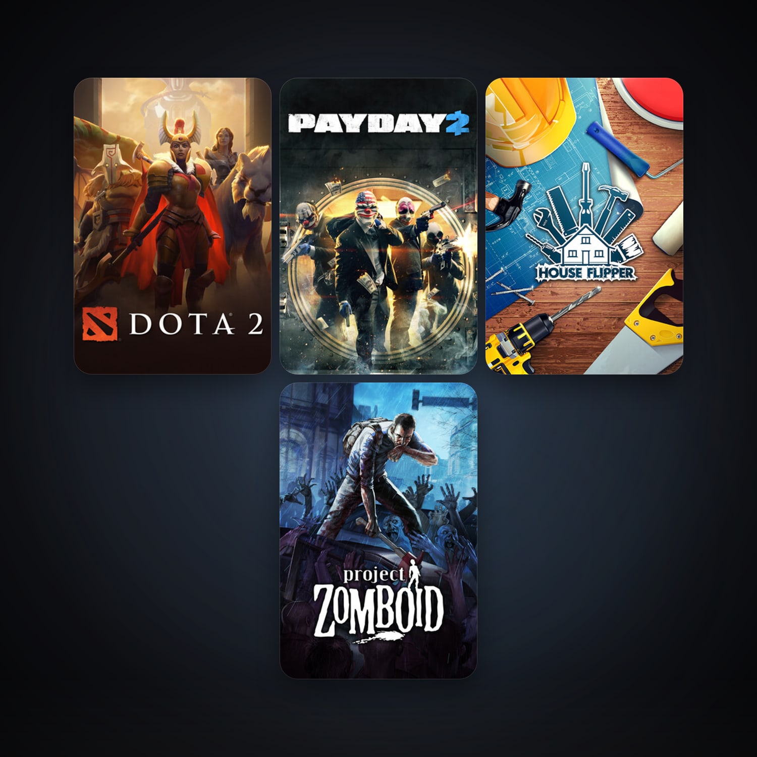 Dota 2 + Project Zomboid, 9 games, clean — HabibiAccounts