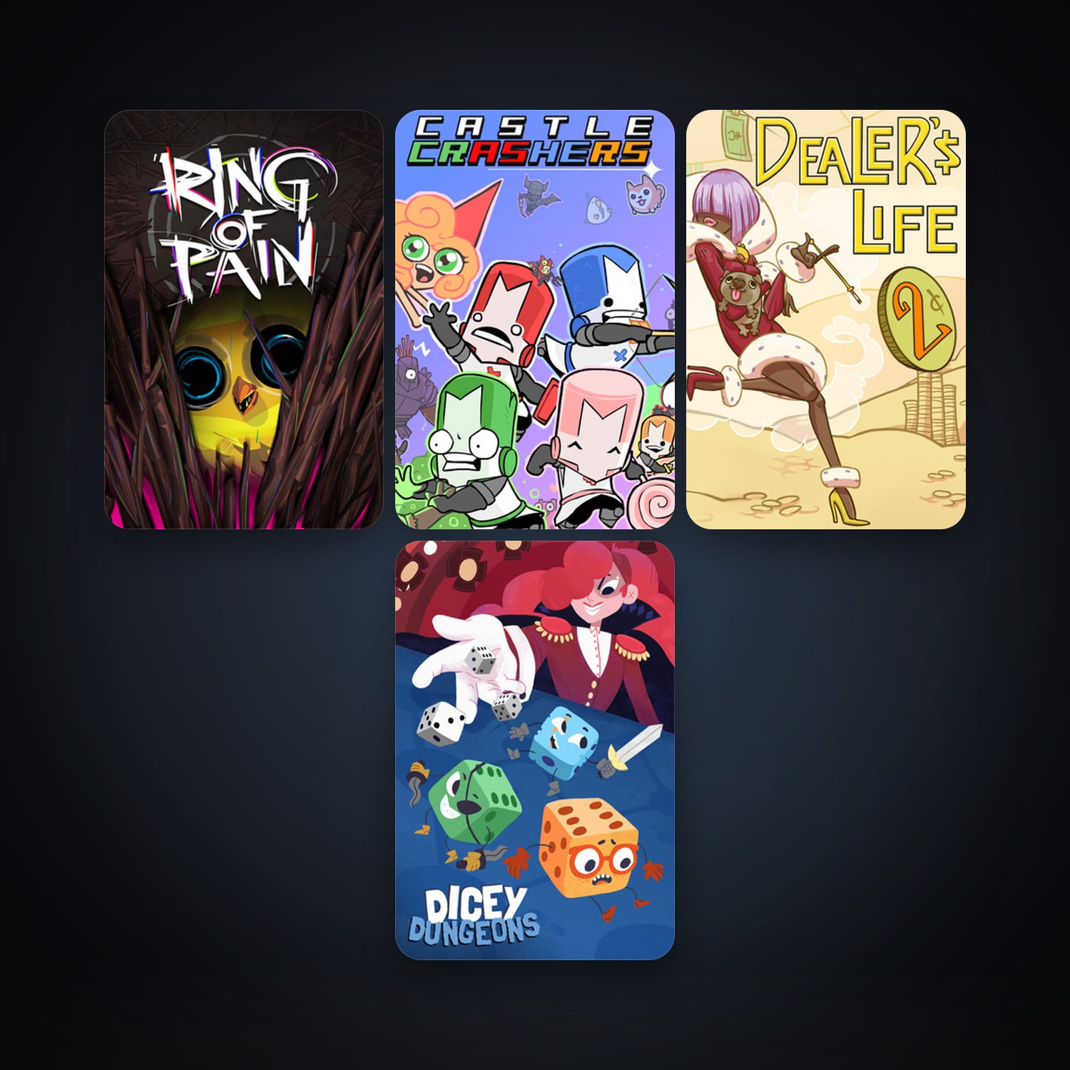 Castle Crashers + Dicey Dungeons, 10 games, clean — HabibiAccounts