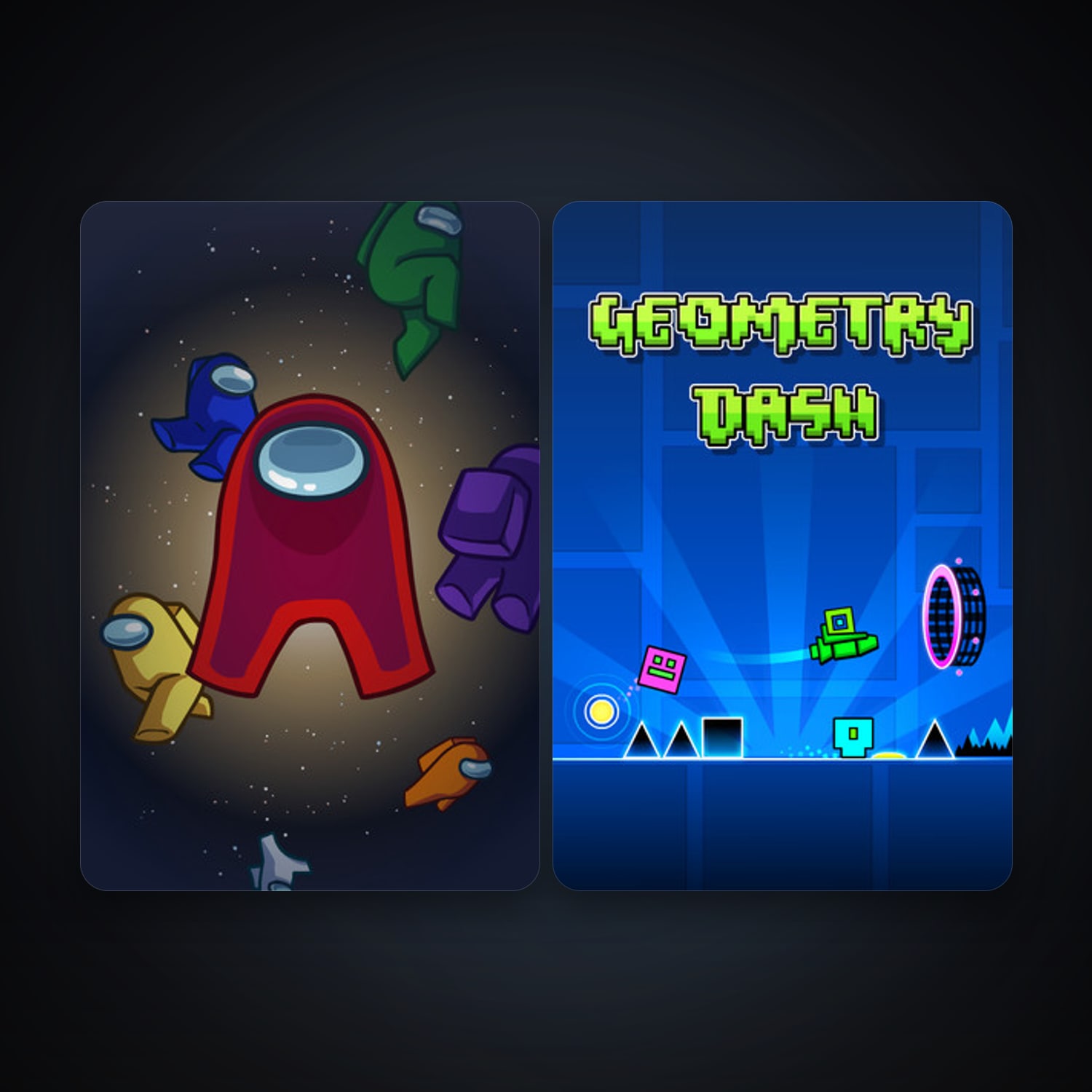 Geometry Dash + Among Us, 5 games, clean — HabibiAccounts
