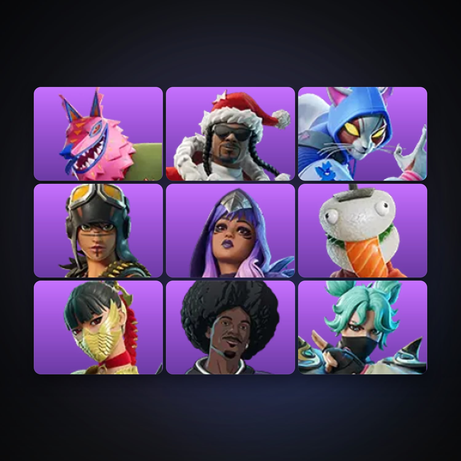 Fortnite account with Andy Fangerson & Santa Dogg — 9 skins — 150 V-Bucks — lvl 36 — HabibiAccounts
