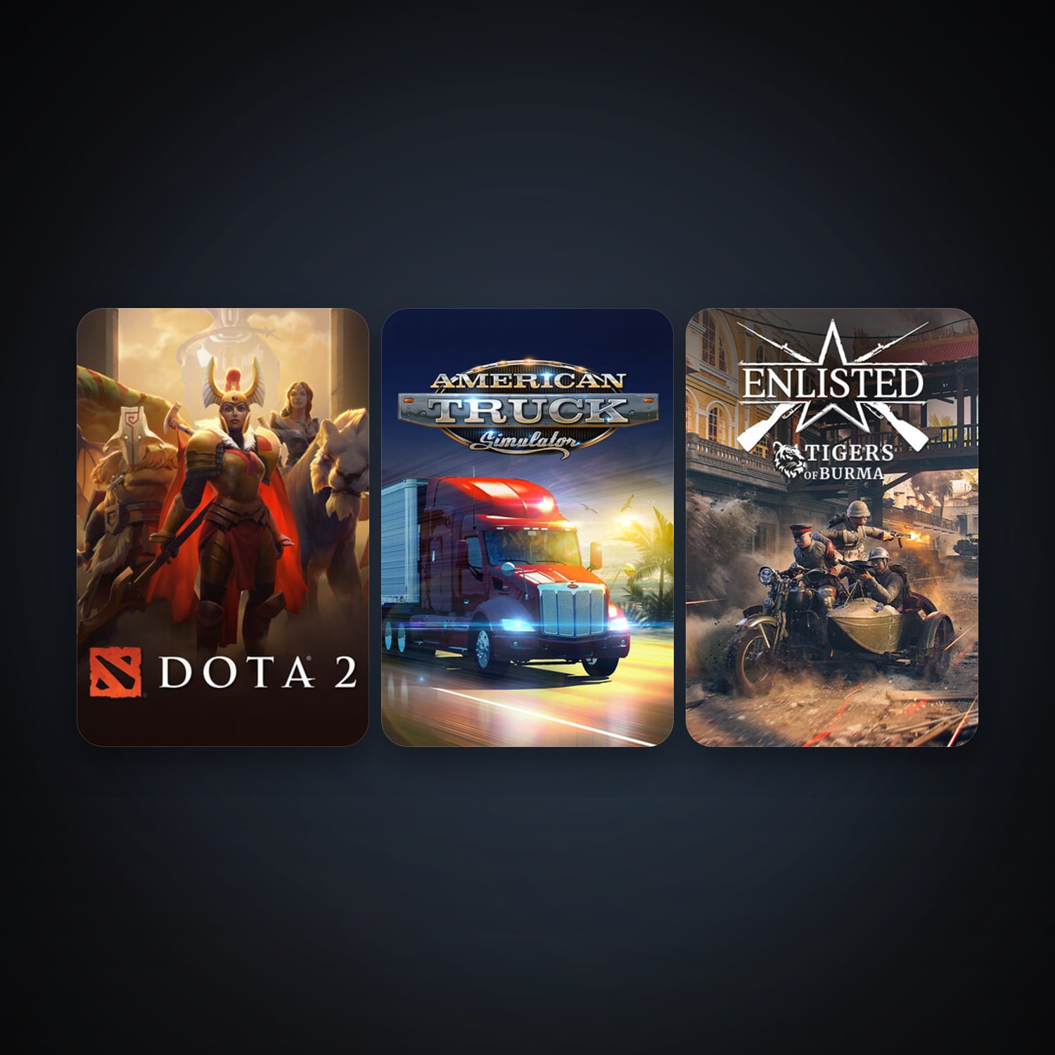 Steam account: Dota 2 + American Truck Simulator, 9 games, clean — HabibiAccounts