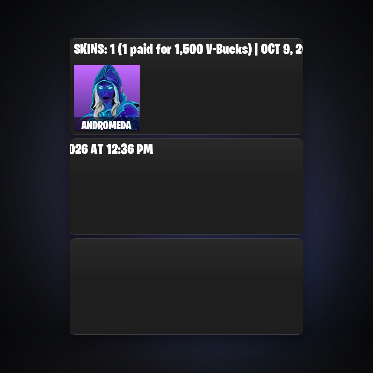 Fortnite account with Andromeda — 1 skin — 100 V-Bucks — lvl 36 — HabibiAccounts