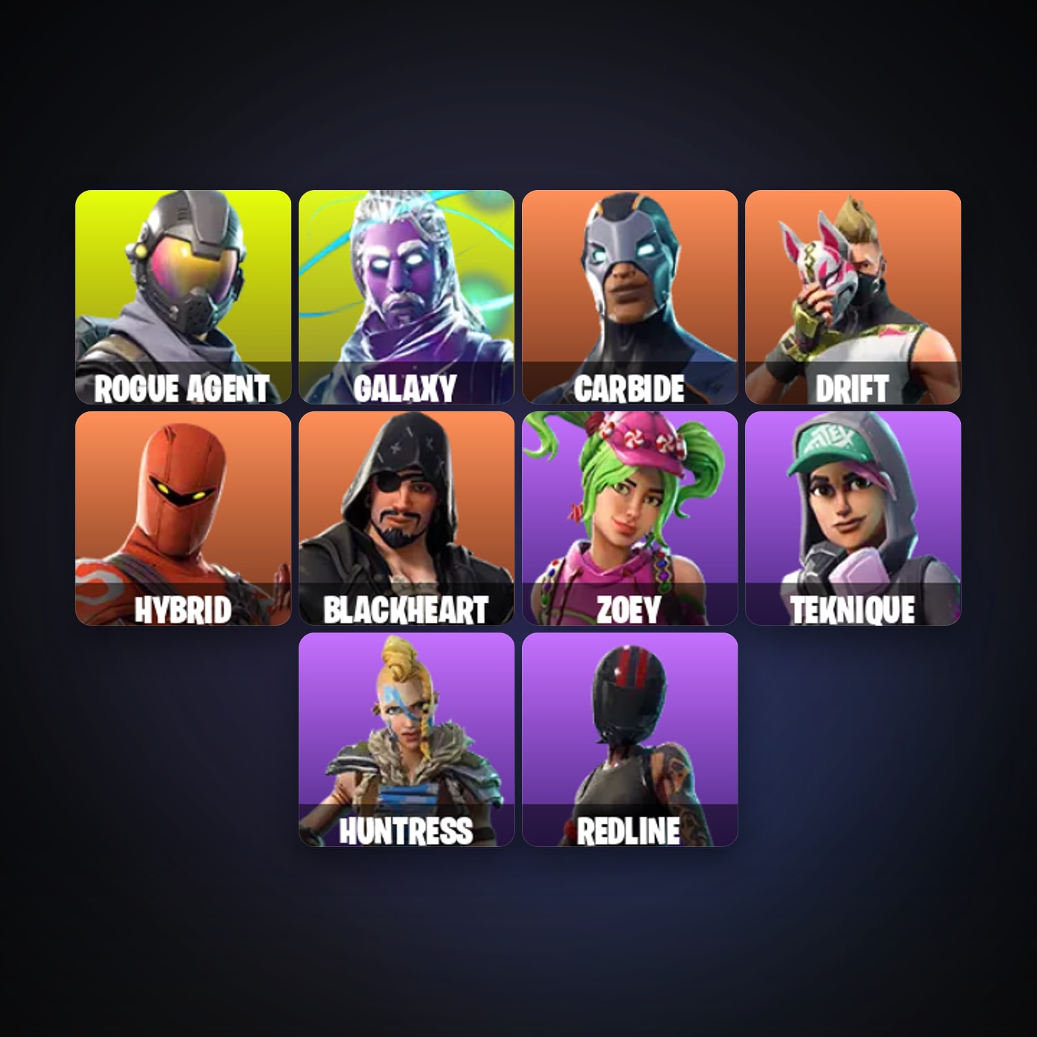 Fortnite account with Rogue Agent & Galaxy — 13 skins — 200 V-Bucks — lvl 411 — HabibiAccounts