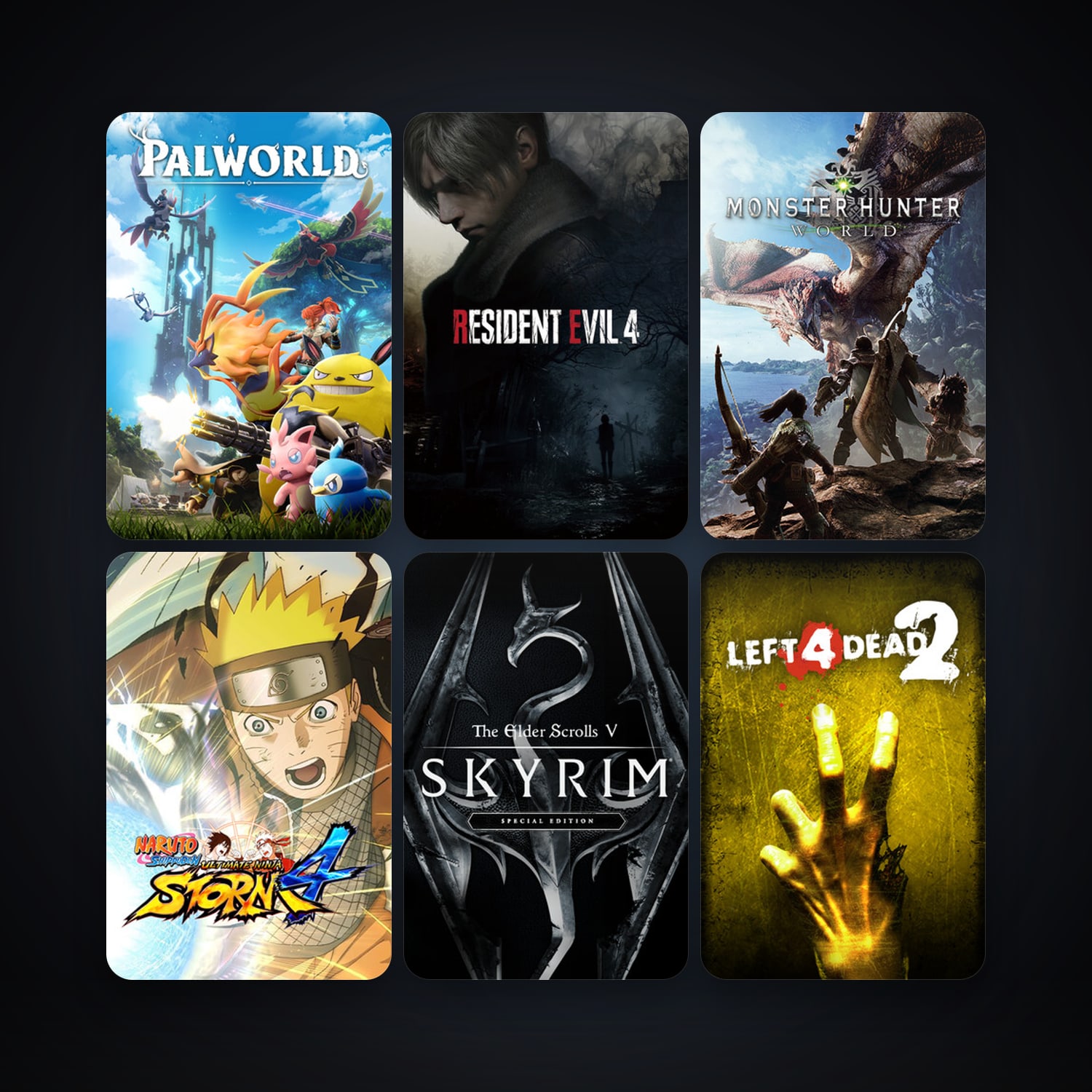 Left 4 Dead 2 + NARUTO SHIPPUDEN: Ultimate Ninja STORM 4, 11 games, clean — HabibiAccounts