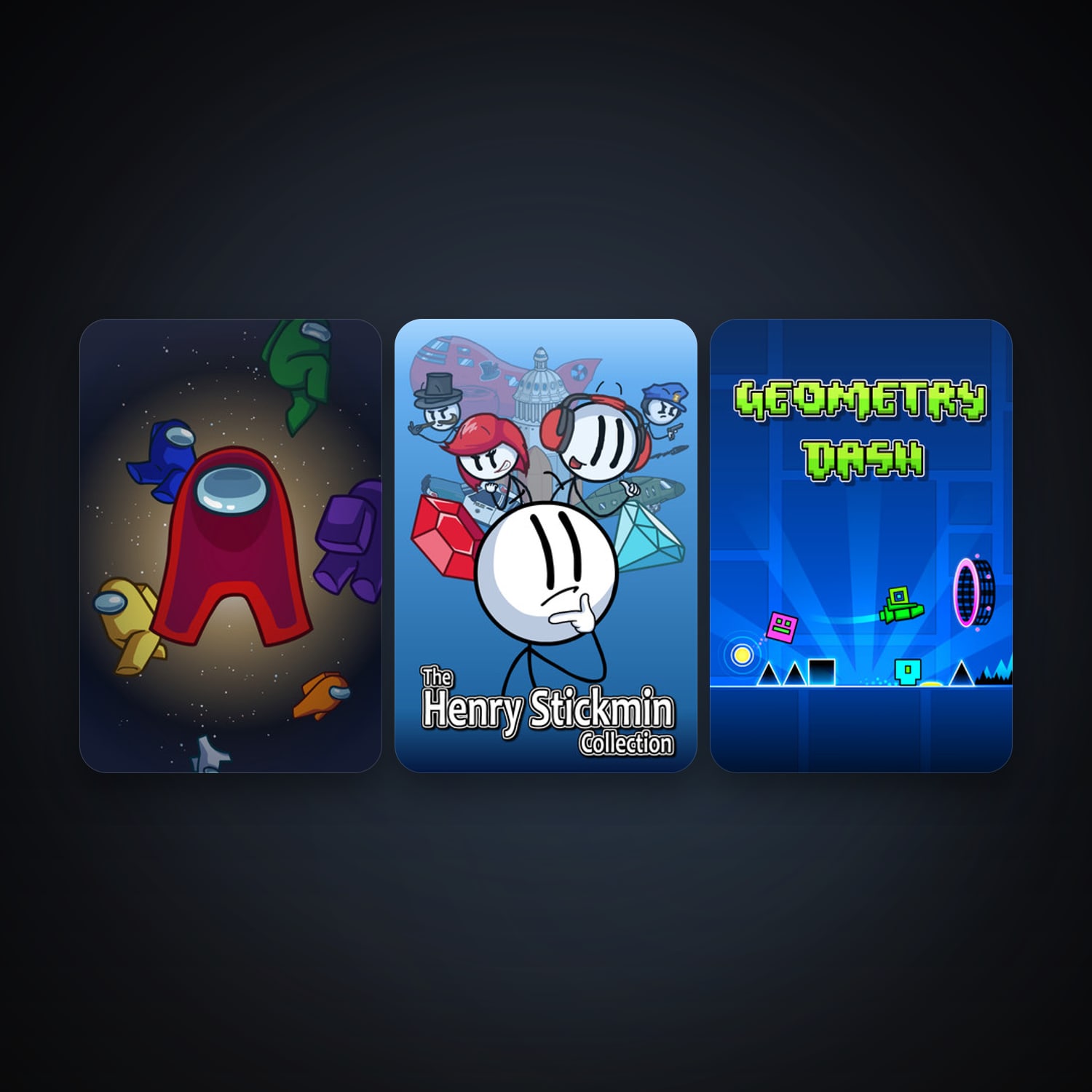 Geometry Dash + Among Us, 4 games, clean — HabibiAccounts