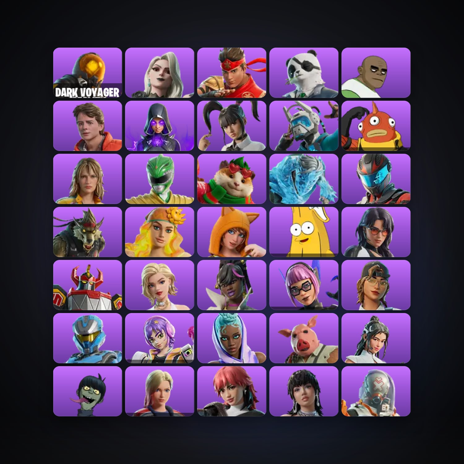 Fortnite account with Dark Voyager (Reality Redacted) & Carletta — 57 skins — 200 V-Bucks — lvl 1227 — HabibiAccounts