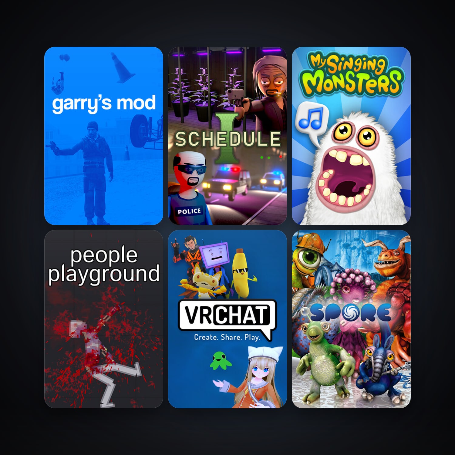 Garry's Mod + SPORE, 55 games, clean — HabibiAccounts