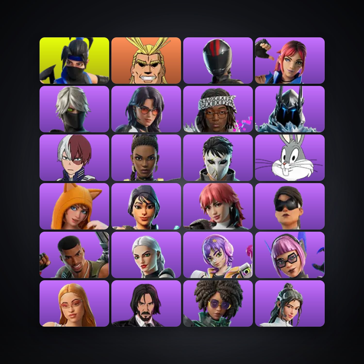 Fortnite account with Indigo Kuno & All Might — 154 skins — lvl 4042 — HabibiAccounts