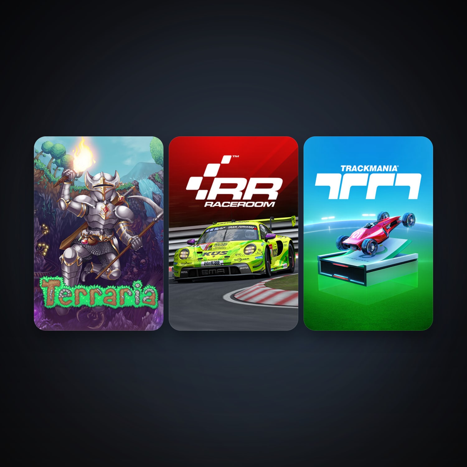 Terraria + RaceRoom Racing Experience, 4 games, clean — HabibiAccounts