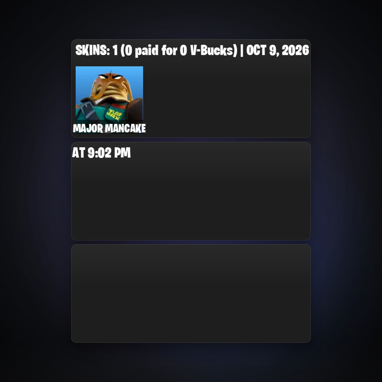 Fortnite account with Major Mancake — 1 skin — 500 V-Bucks — lvl 112 — HabibiAccounts