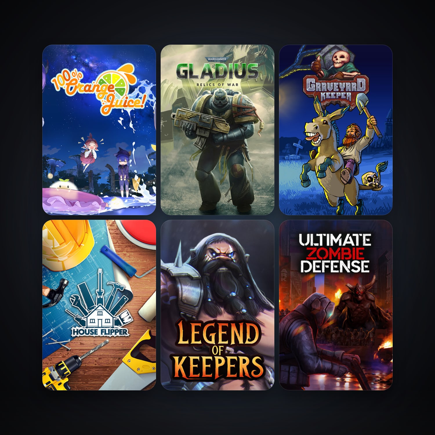100% Orange Juice + Warhammer 40,000: Gladius - Relics of War, 14 games, clean — HabibiAccounts