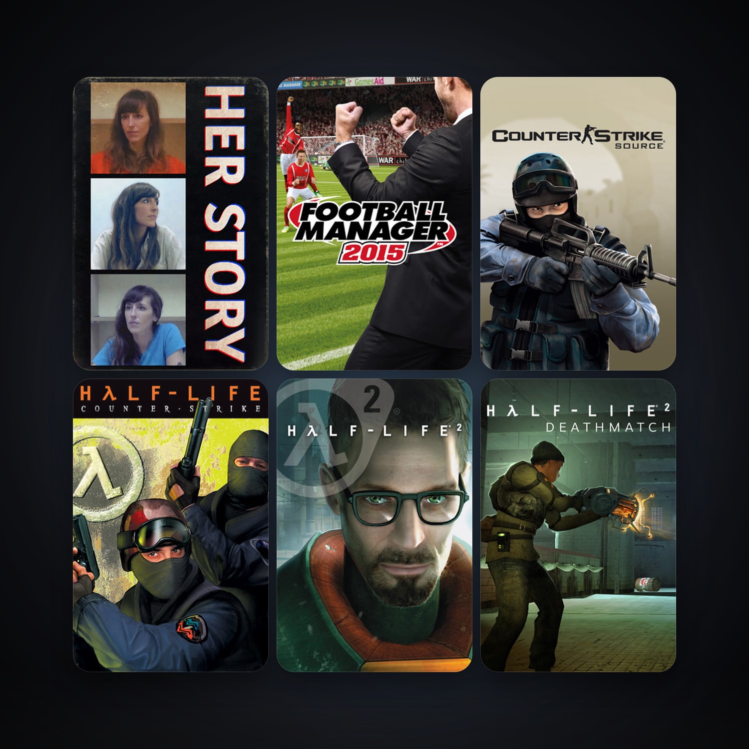 Counter-Strike + Half-Life 2, 10 games, Steam 11, clean — HabibiAccounts