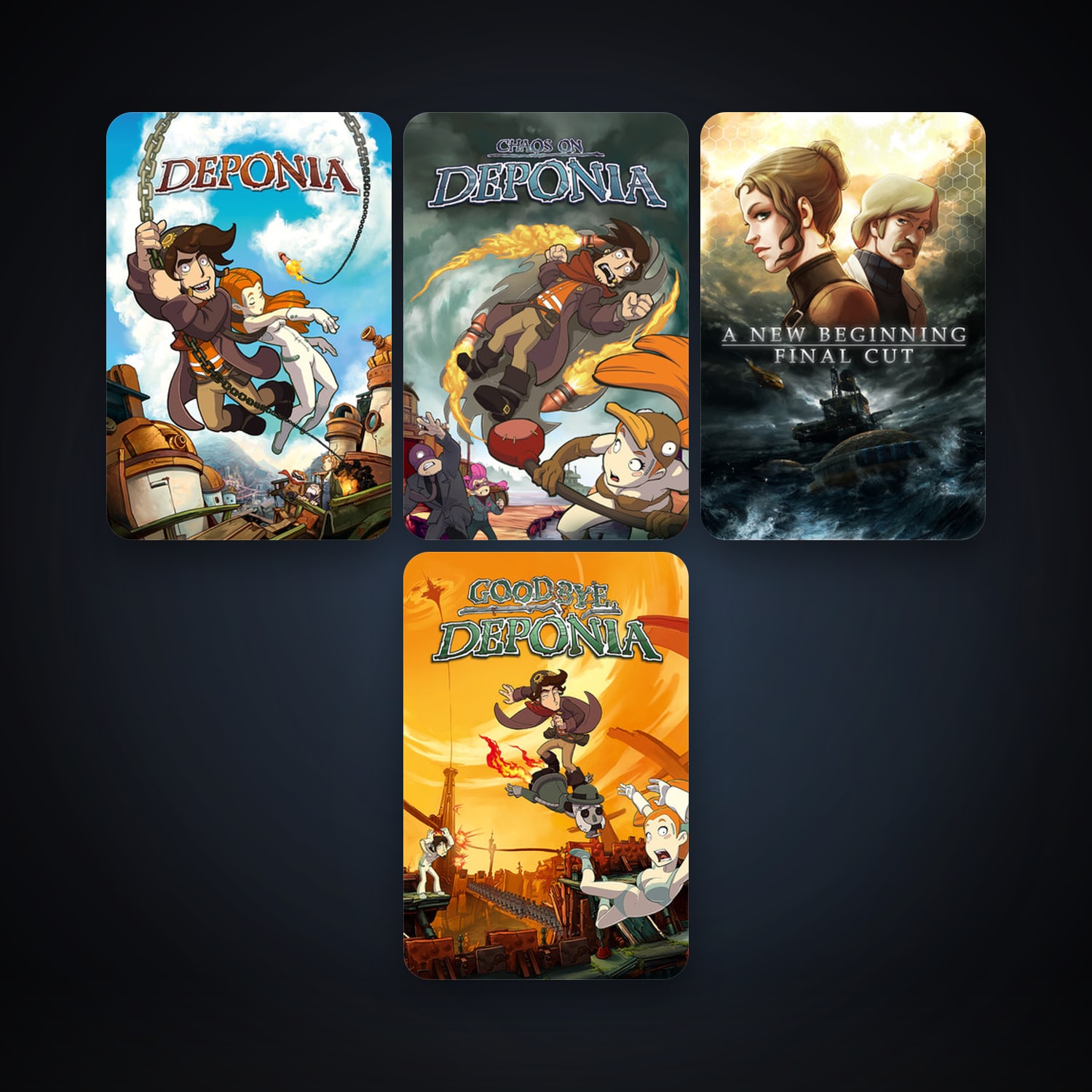 A New Beginning - Final Cut + Deponia, 11 games, clean — HabibiAccounts