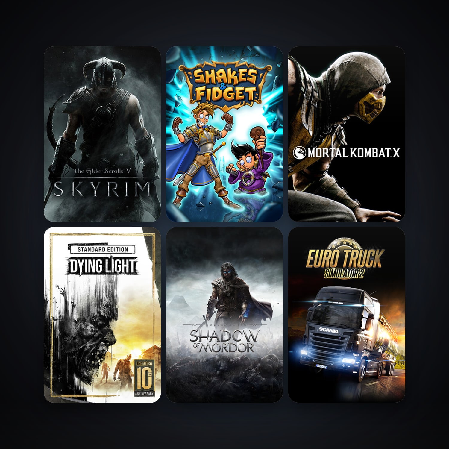 Borderlands 2 + The Elder Scrolls V: Skyrim, 21 games, clean — HabibiAccounts