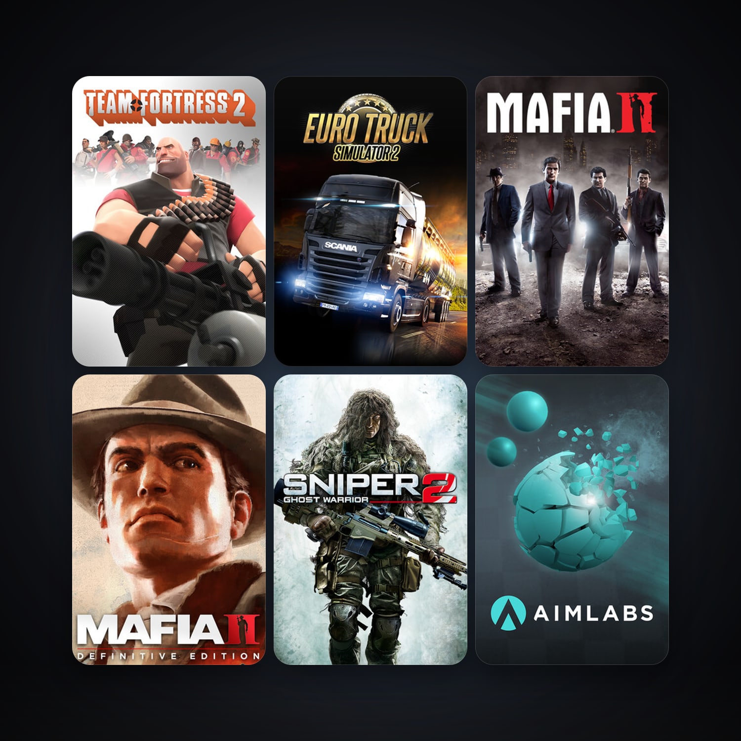 Team Fortress 2 + Free CS2 (No Prime), 16 games, clean — HabibiAccounts