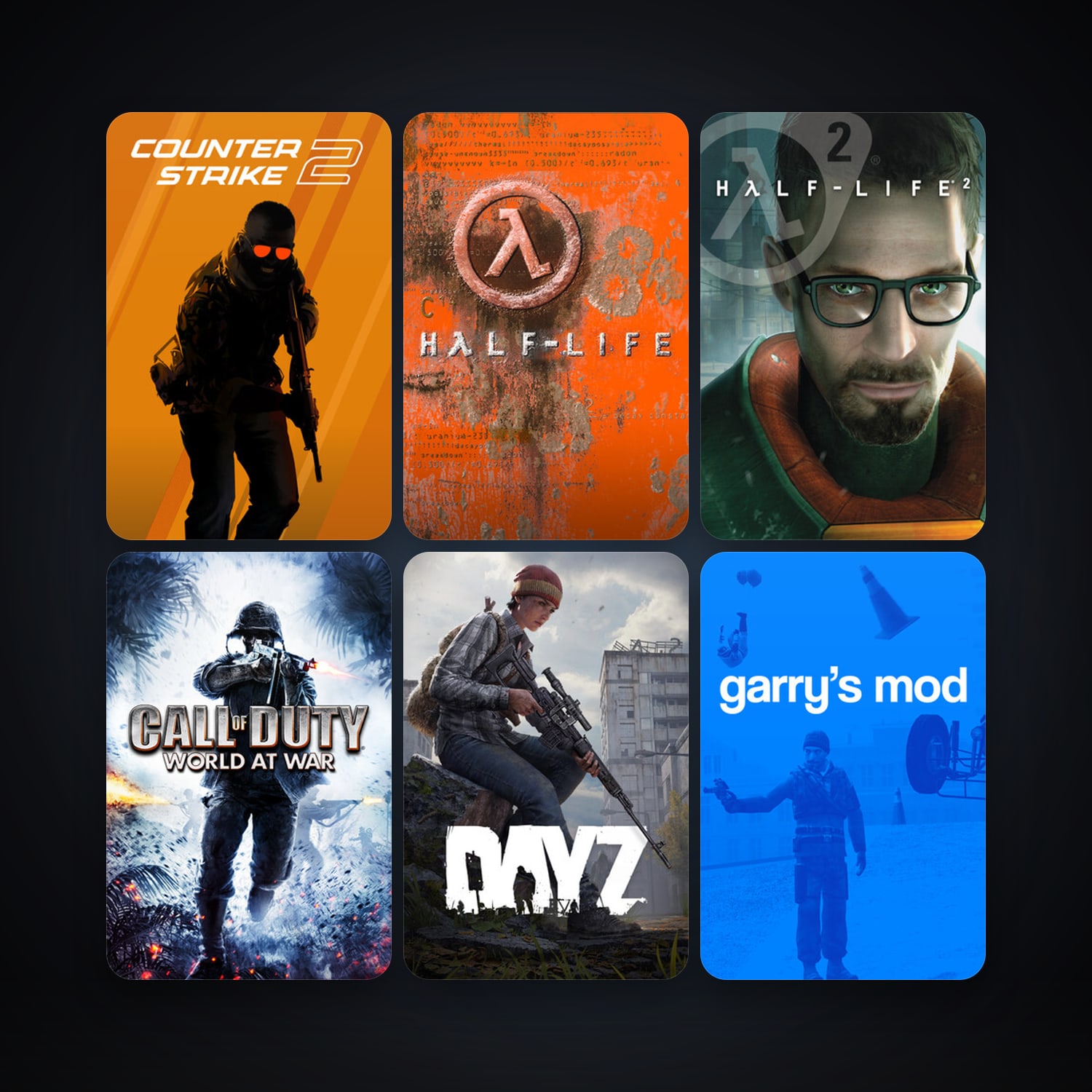 Half-Life + Half-Life 2, 54 games, clean — HabibiAccounts
