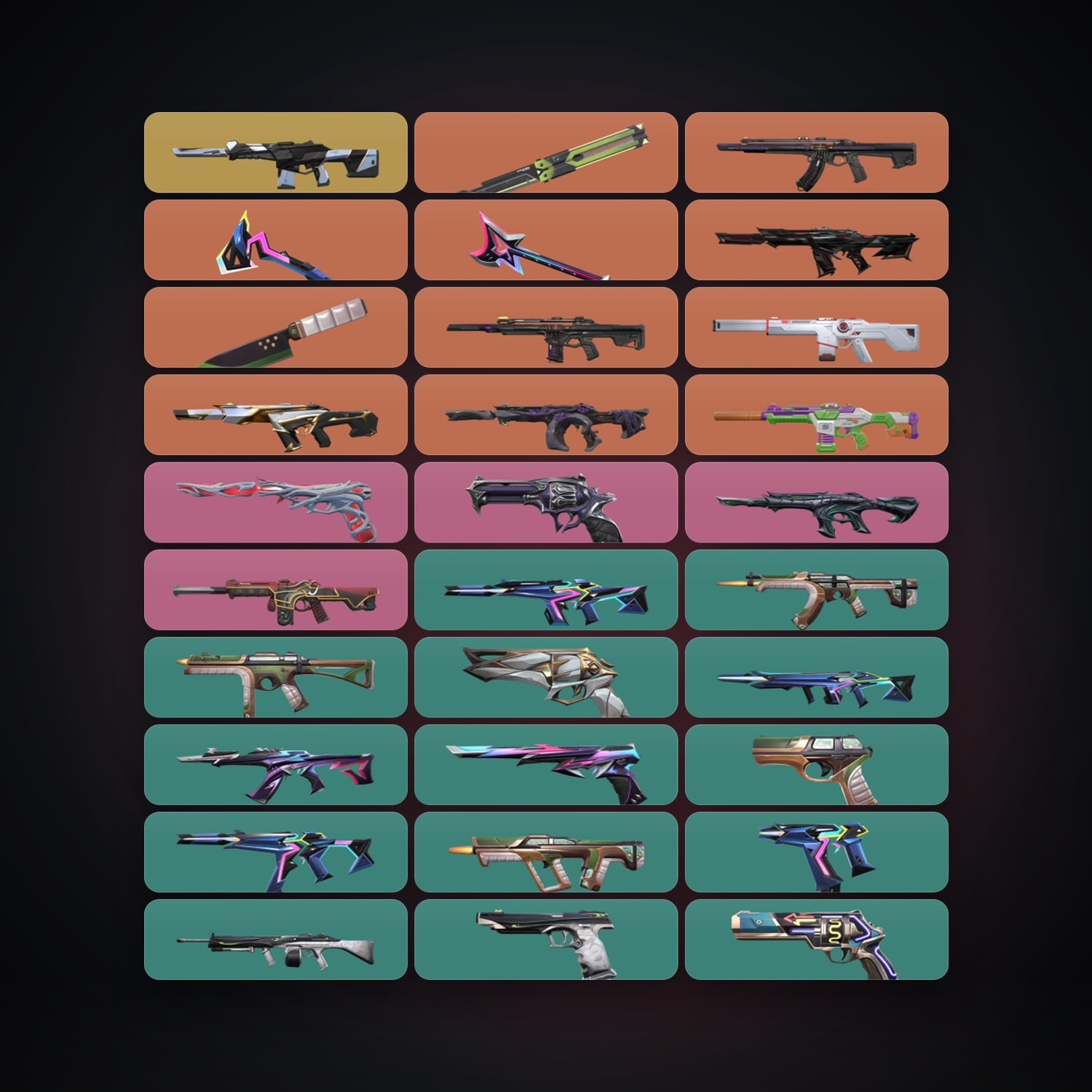 Valorant account: KR Bronze 2 locker — 4 knives, 54 skins, lvl 121 — HabibiAccounts