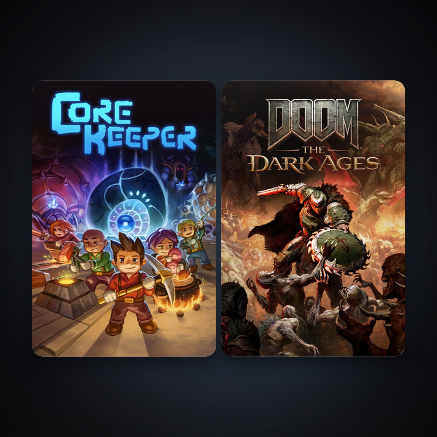 Core Keeper + DOOM: The Dark Ages, 3 games, clean — HabibiAccounts