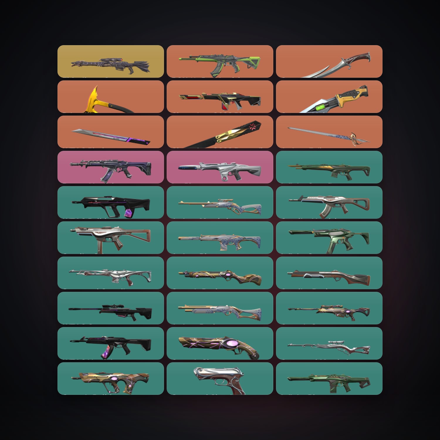 Valorant account: EU Silver 1 locker — 6 knives, 94 skins, lvl 235 — HabibiAccounts