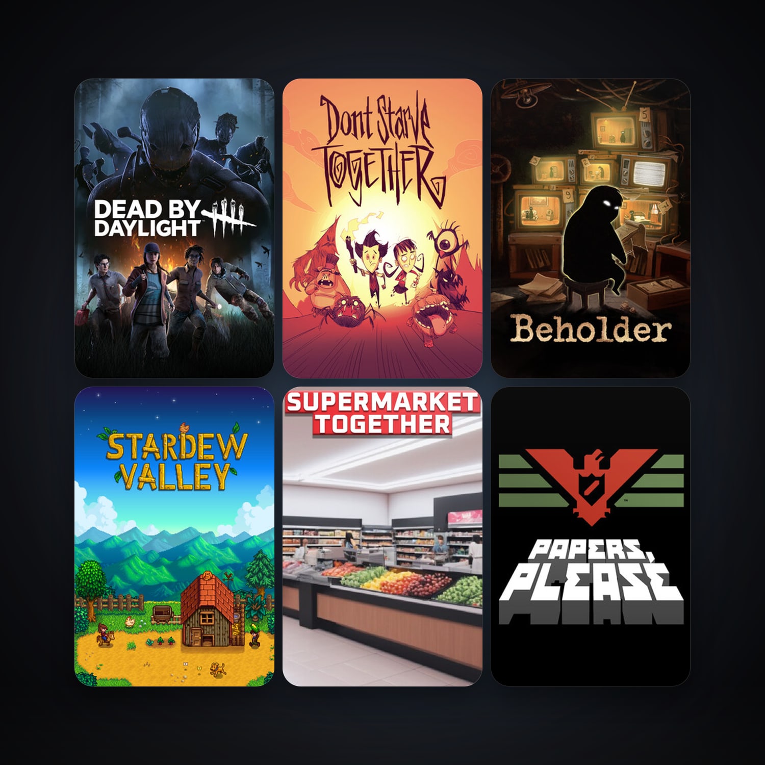 Papers, Please + Don't Starve Together, 6 games, clean — HabibiAccounts