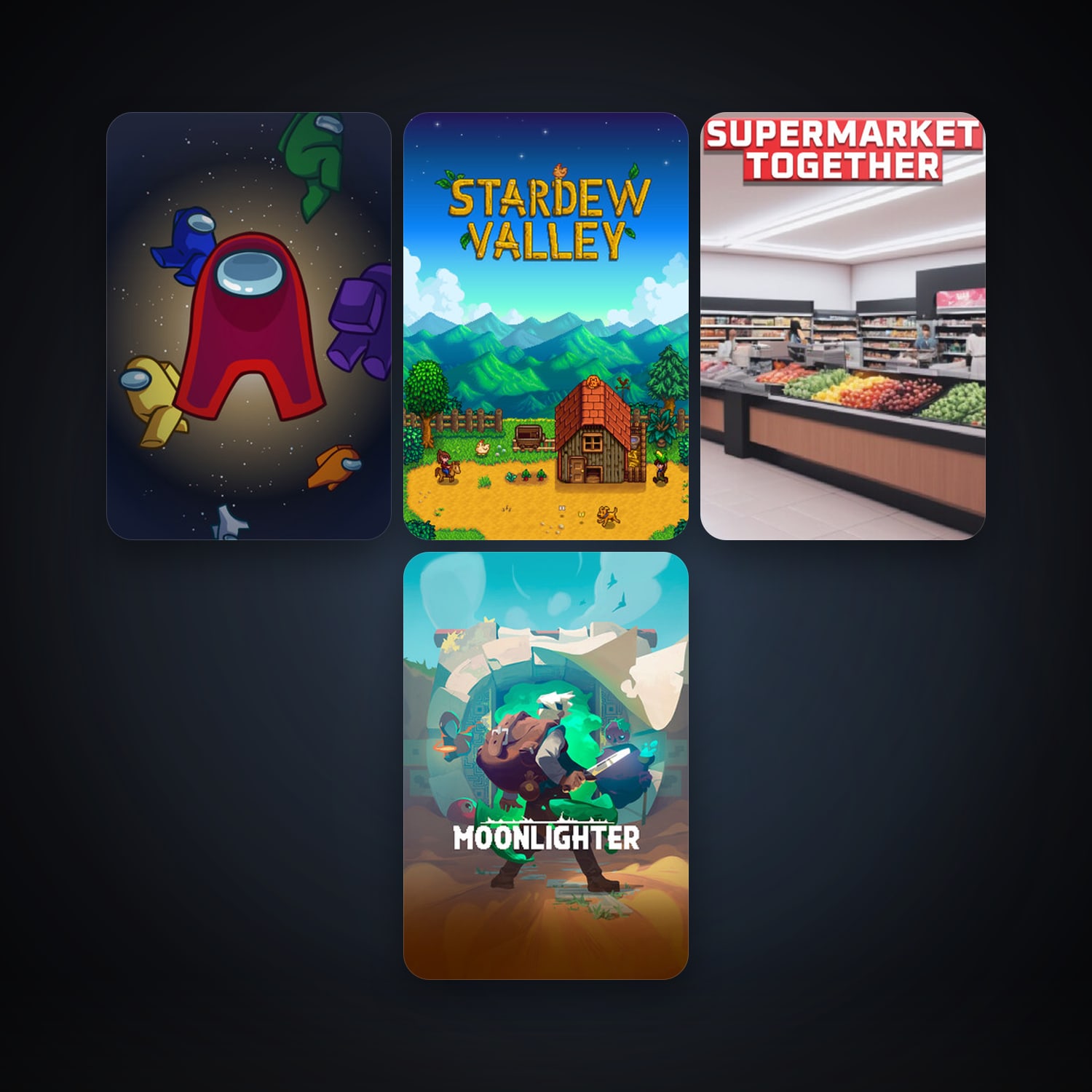 Stardew Valley + Moonlighter, 12 games, clean — HabibiAccounts