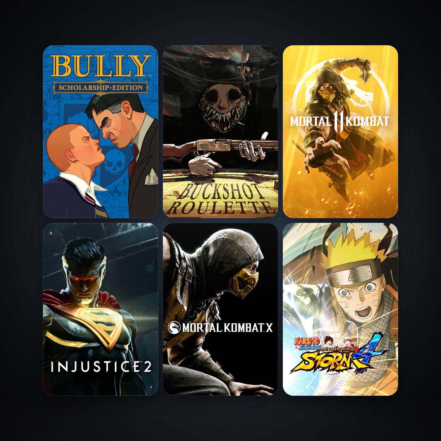 Bully: Scholarship Edition + Mortal Kombat X, 12 games, clean — HabibiAccounts