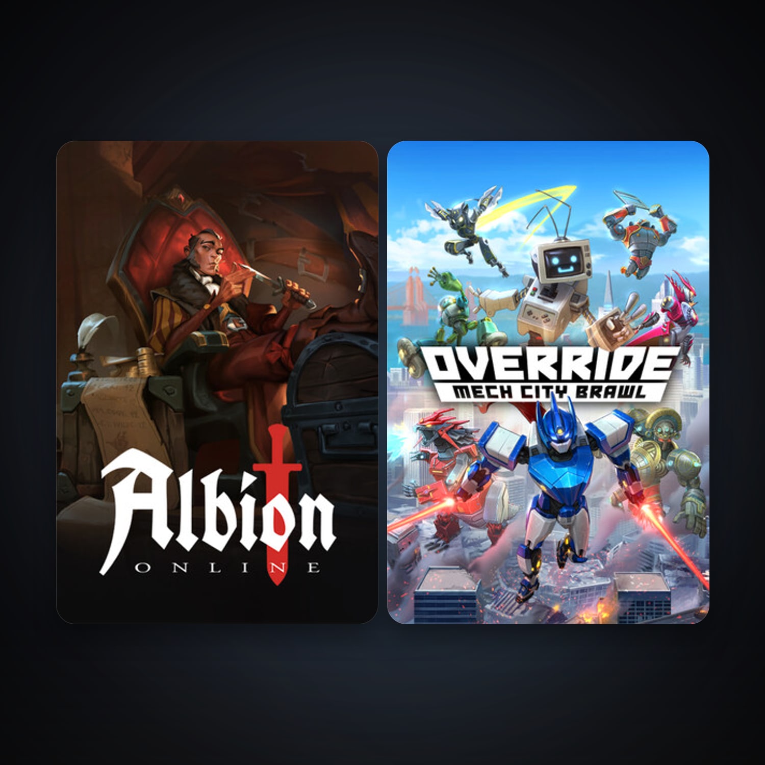 Override: Mech City Brawl + Albion Online, 2 games, clean — HabibiAccounts