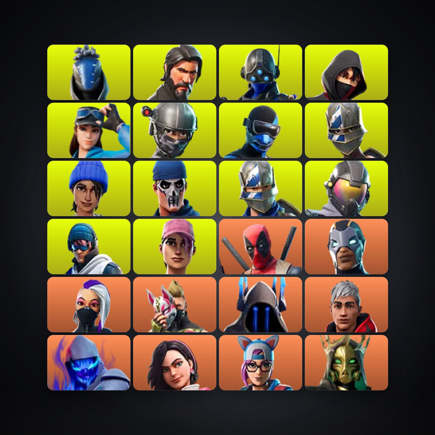 Fortnite account with Skull Trooper & Blue Squire — 165 skins — 500 V-Bucks — lvl 1749 — HabibiAccounts
