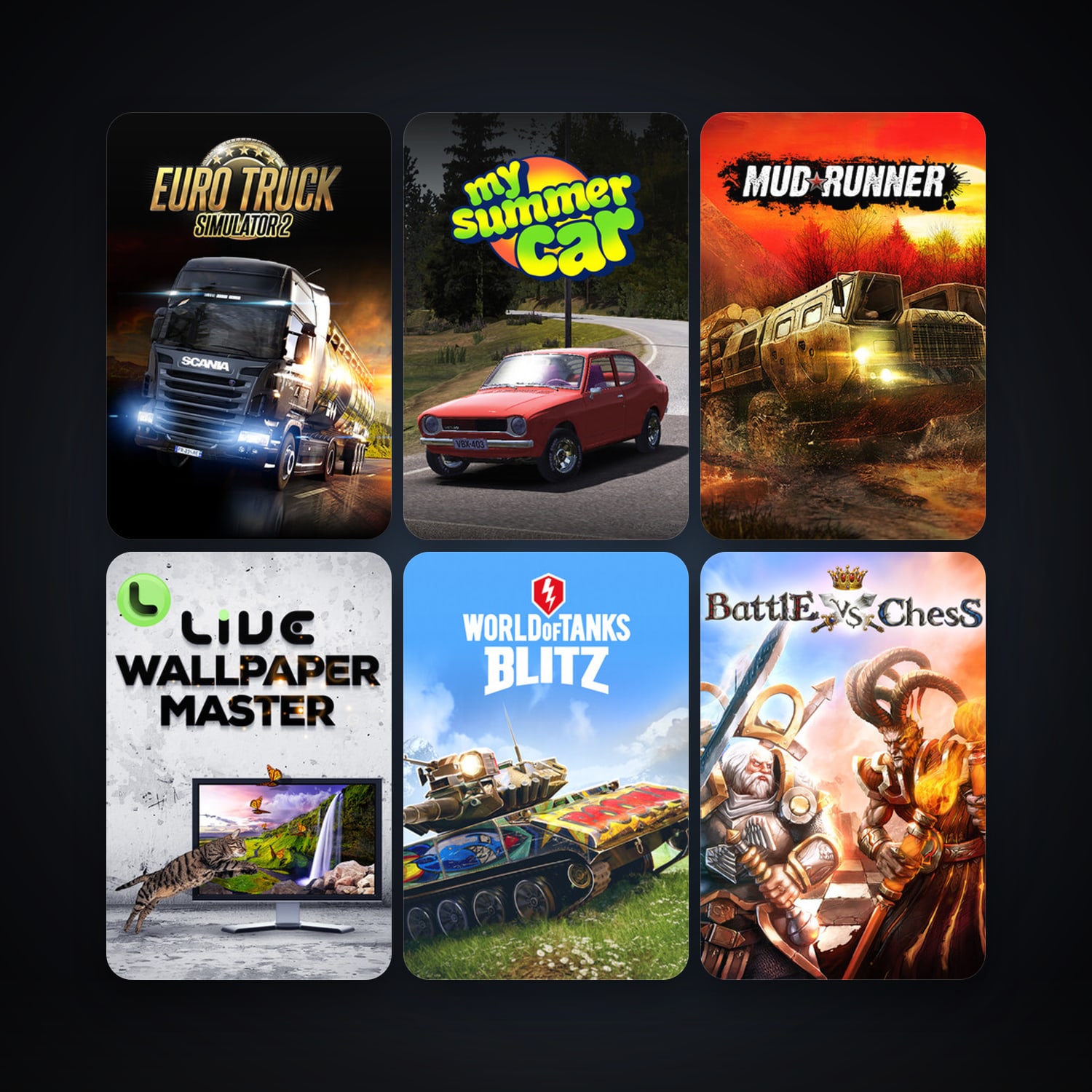 Battle vs Chess + Euro Truck Simulator 2, 11 games, clean — HabibiAccounts