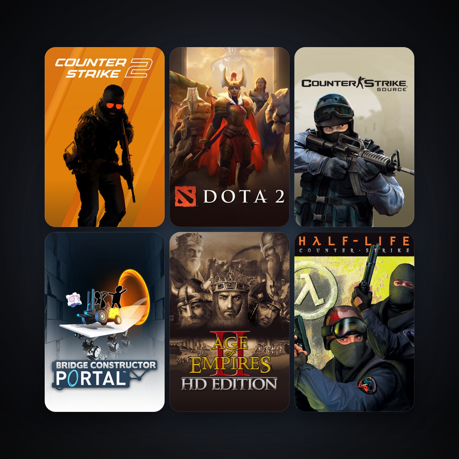 Counter-Strike + Half-Life 2, 17 games, Steam 11, clean — HabibiAccounts