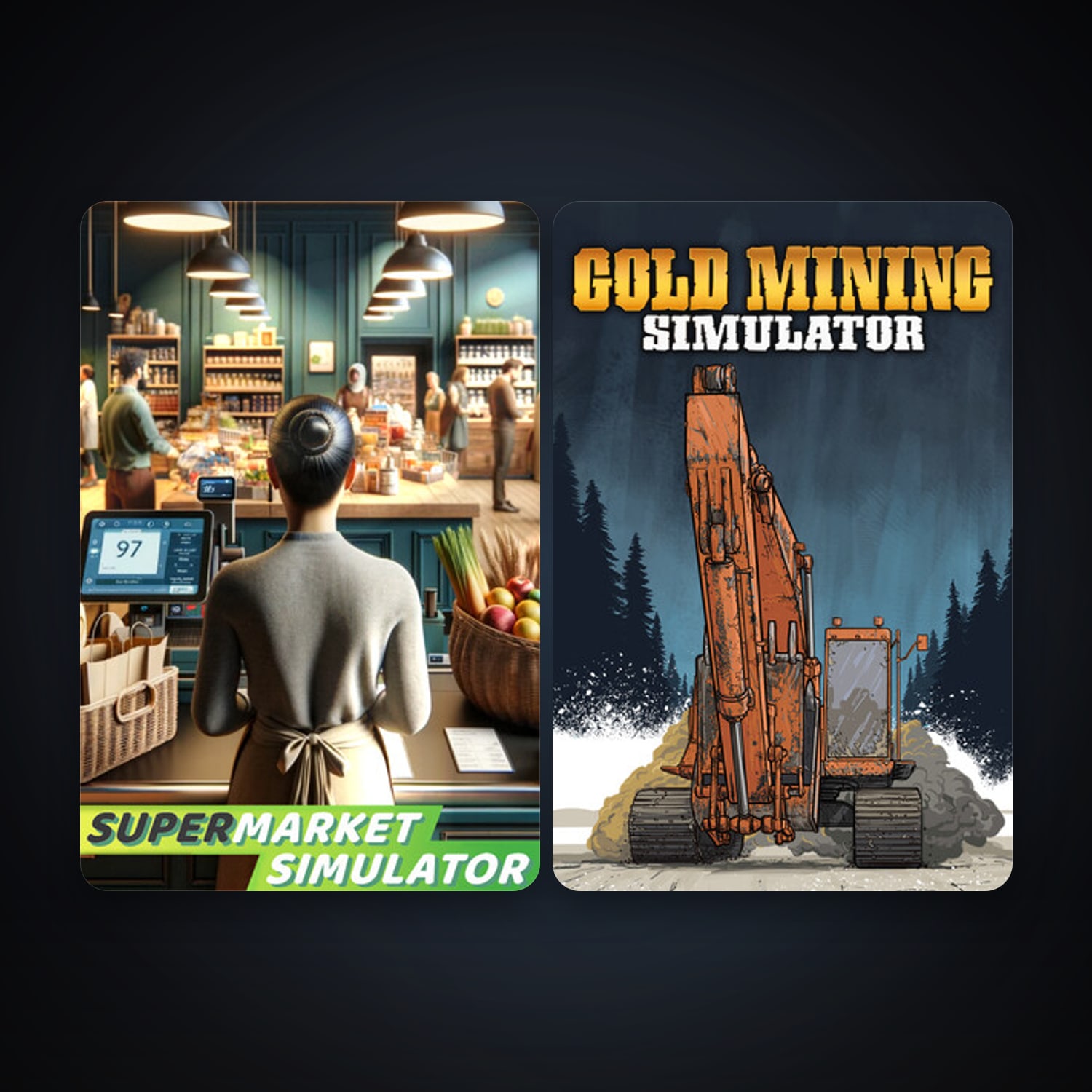 Gold Rush: The Game + Supermarket Simulator, 4 games, clean — HabibiAccounts