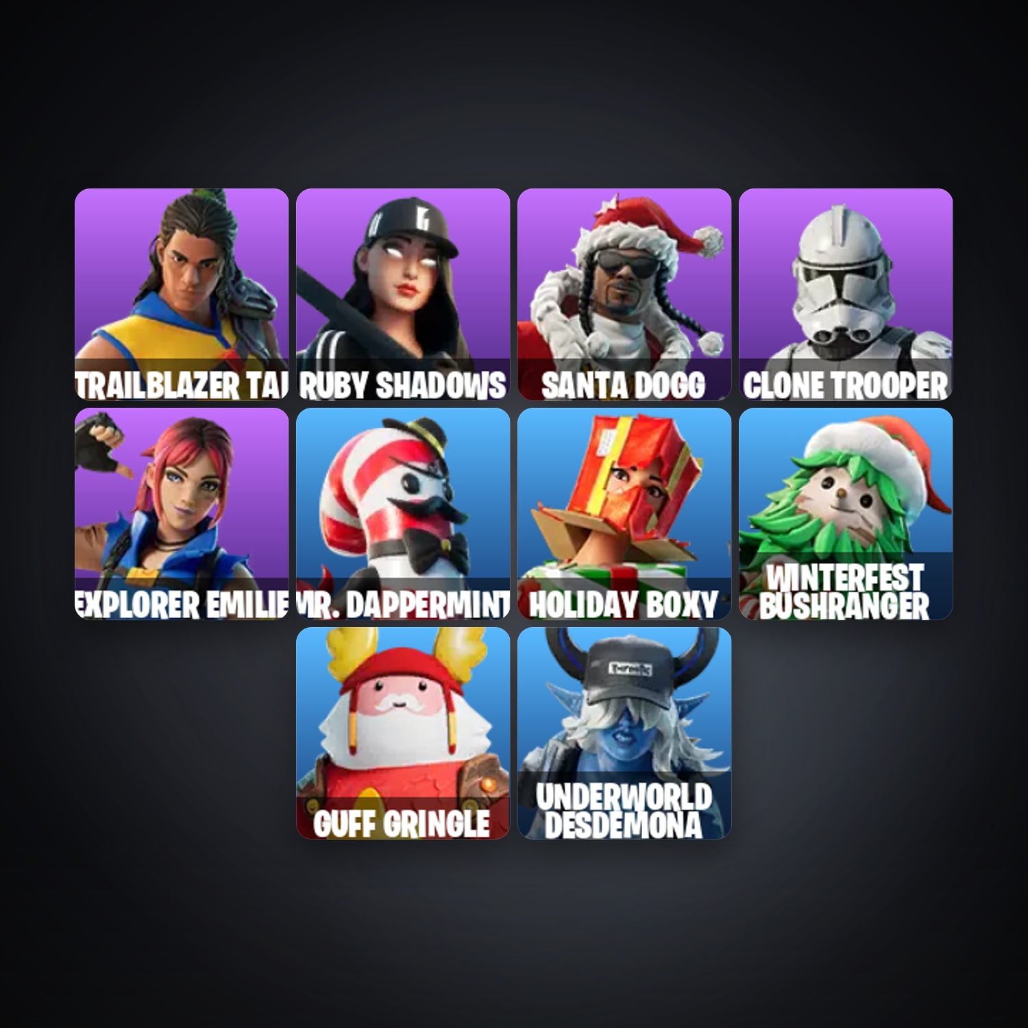 Fortnite account with Trailblazer Tai & Ruby Shadows — 11 skins — 100 V-Bucks — lvl 540 — HabibiAccounts