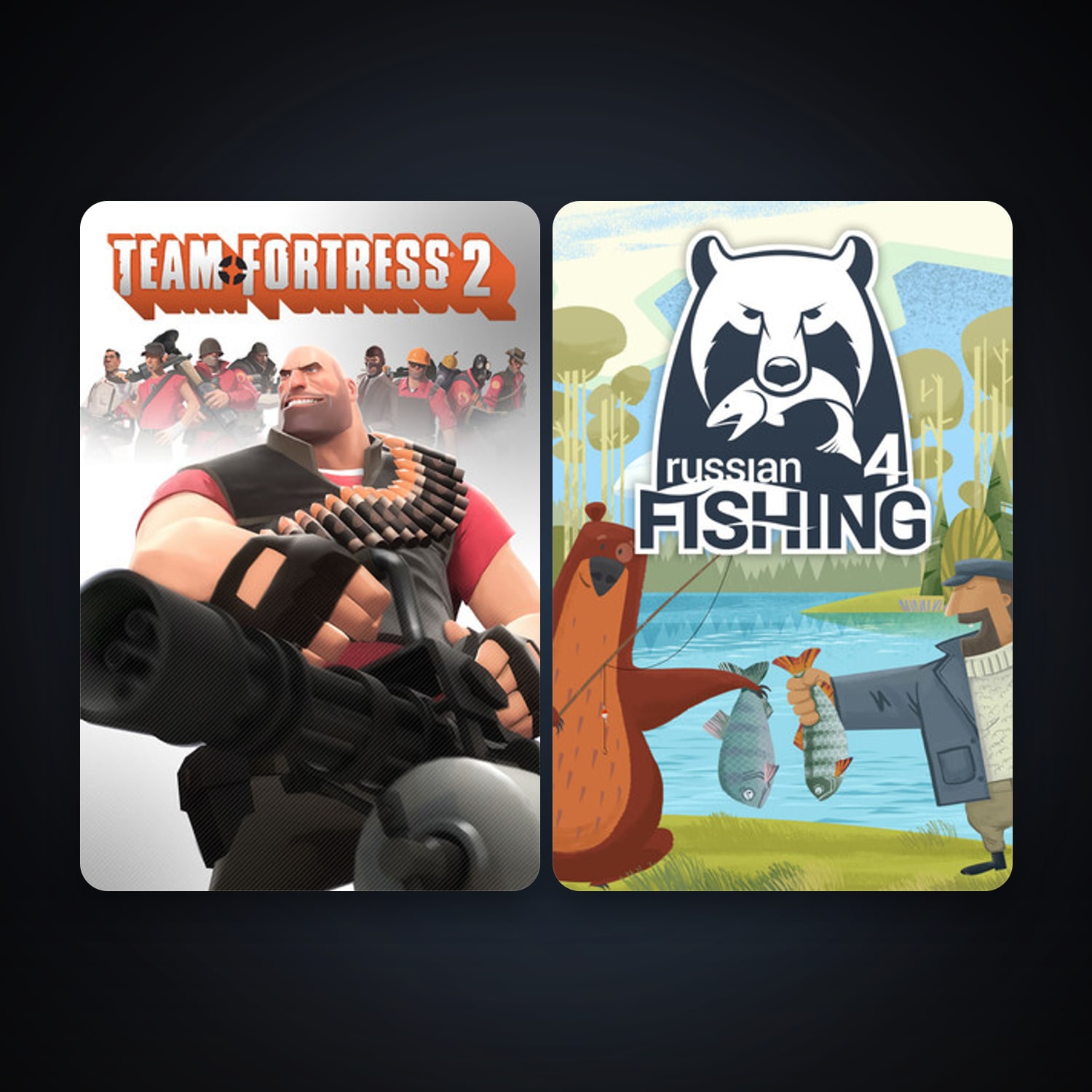 Steam account: Team Fortress 2 + Russian Fishing 4, 2 games, clean — HabibiAccounts