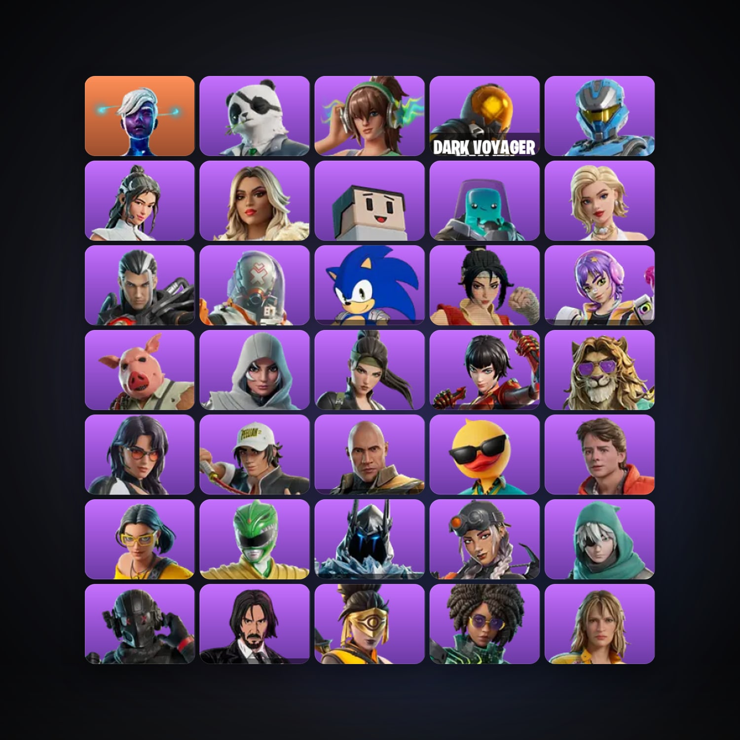 Fortnite account with Galaxy Scout & Agent Patch — 47 skins — 100 V-Bucks — lvl 740 — HabibiAccounts