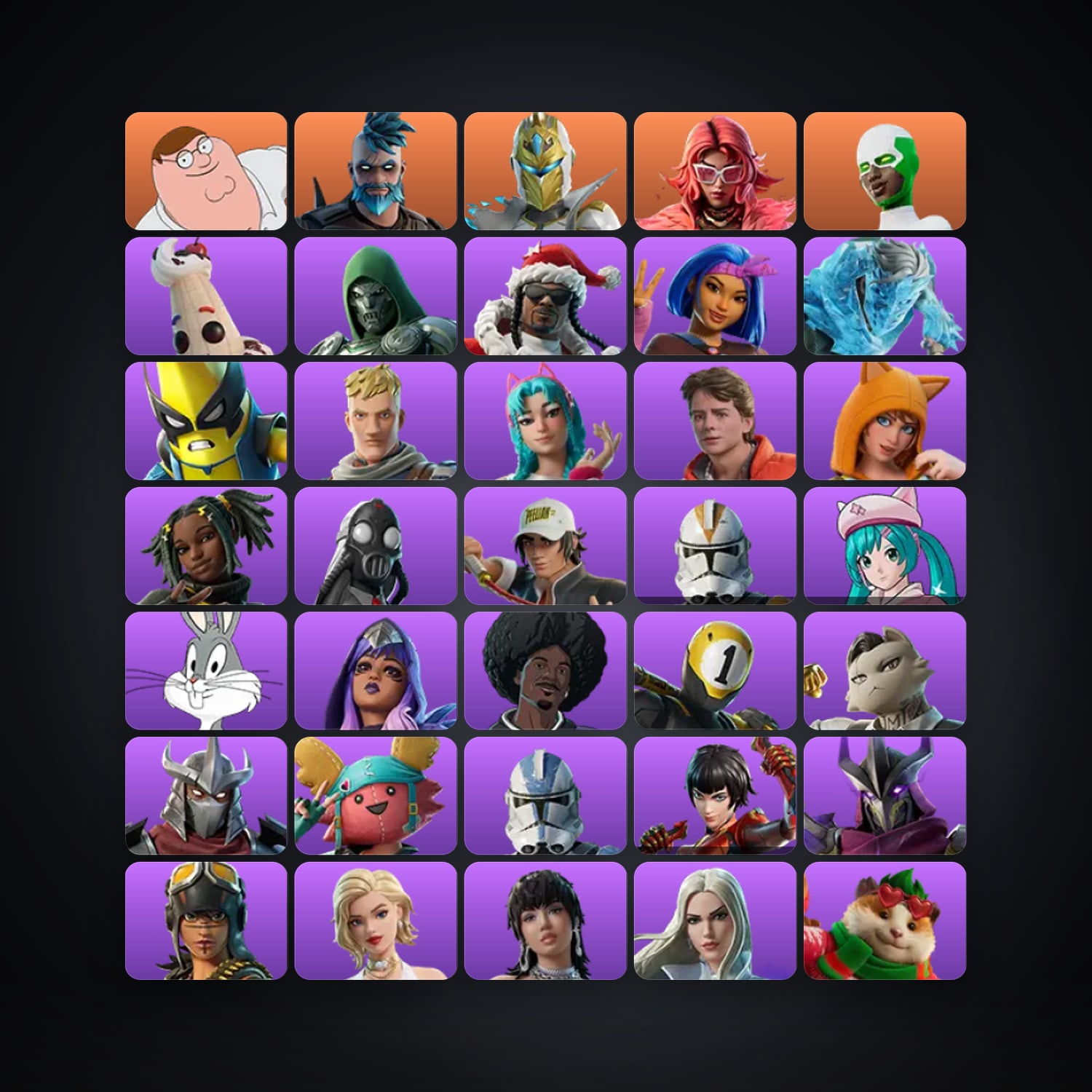 Fortnite account with Peter Griffin & Omegarok — 98 skins — 500 V-Bucks — lvl 1280 — HabibiAccounts