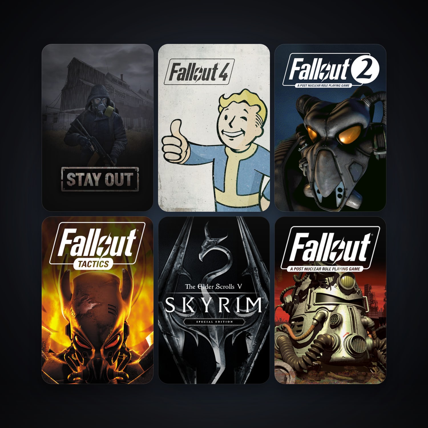 Fallout: A Post Nuclear Role Playing Game + Fallout 2: A Post Nuclear Role Playing Game, 6 games, clean — HabibiAccounts
