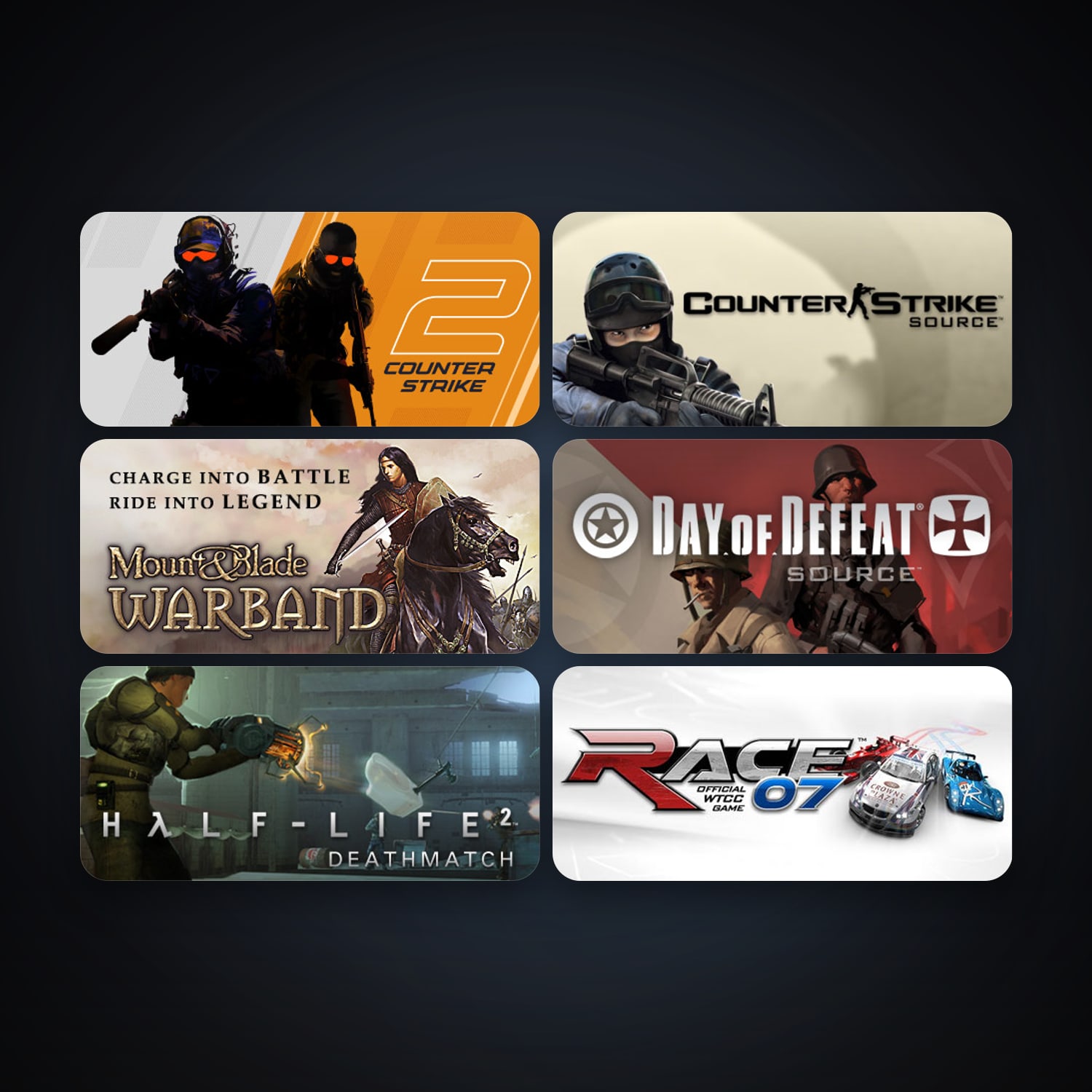 Counter-Strike: Source + Day of Defeat: Source, 8 games, Steam 10, clean — HabibiAccounts