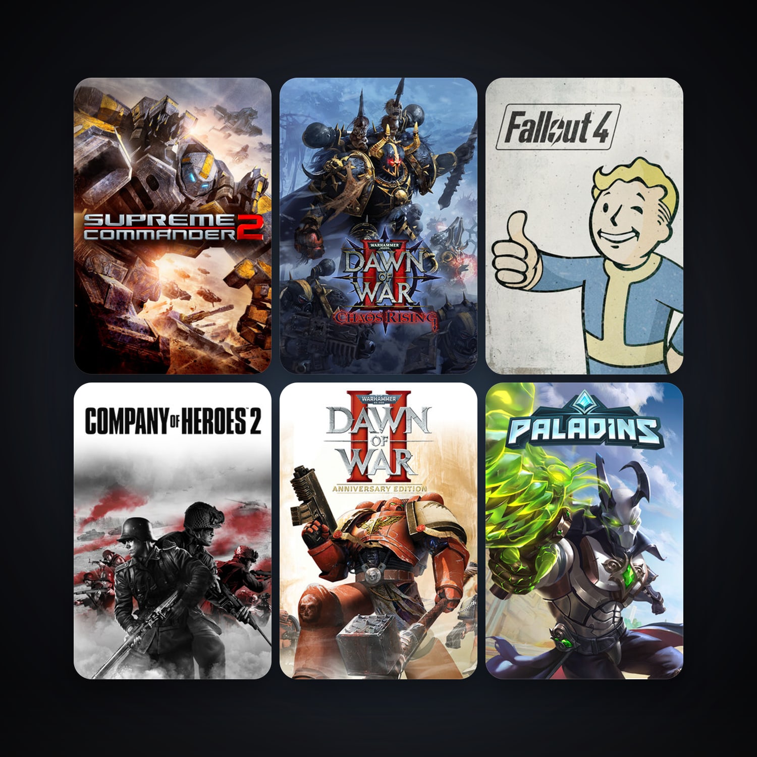 Steam account: Warhammer 40,000: Dawn of War II + Warhammer 40,000: Dawn of War II Chaos Rising, 16 games… — HabibiAccounts