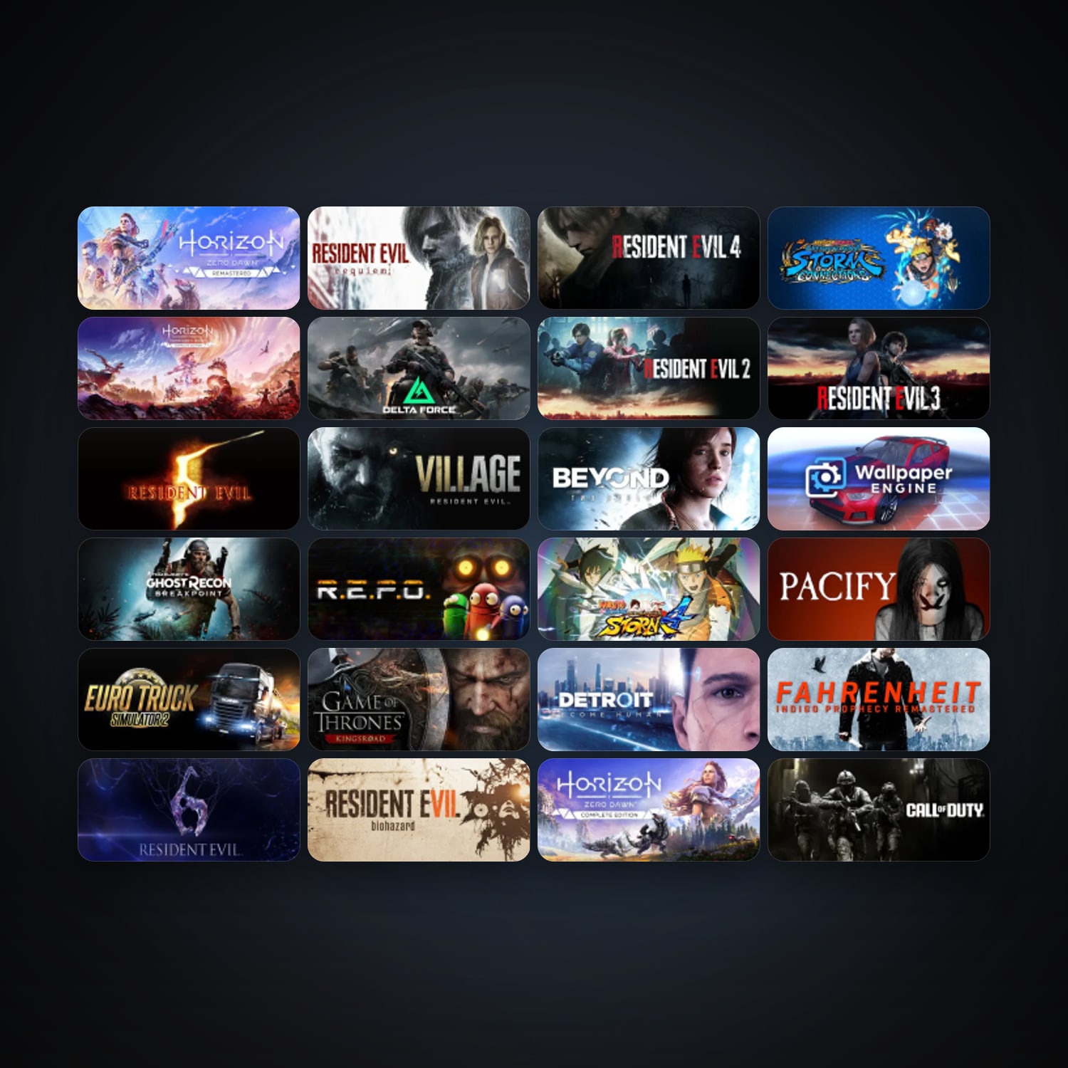Resident Evil 5 + Resident Evil 6, 27 games, clean — HabibiAccounts